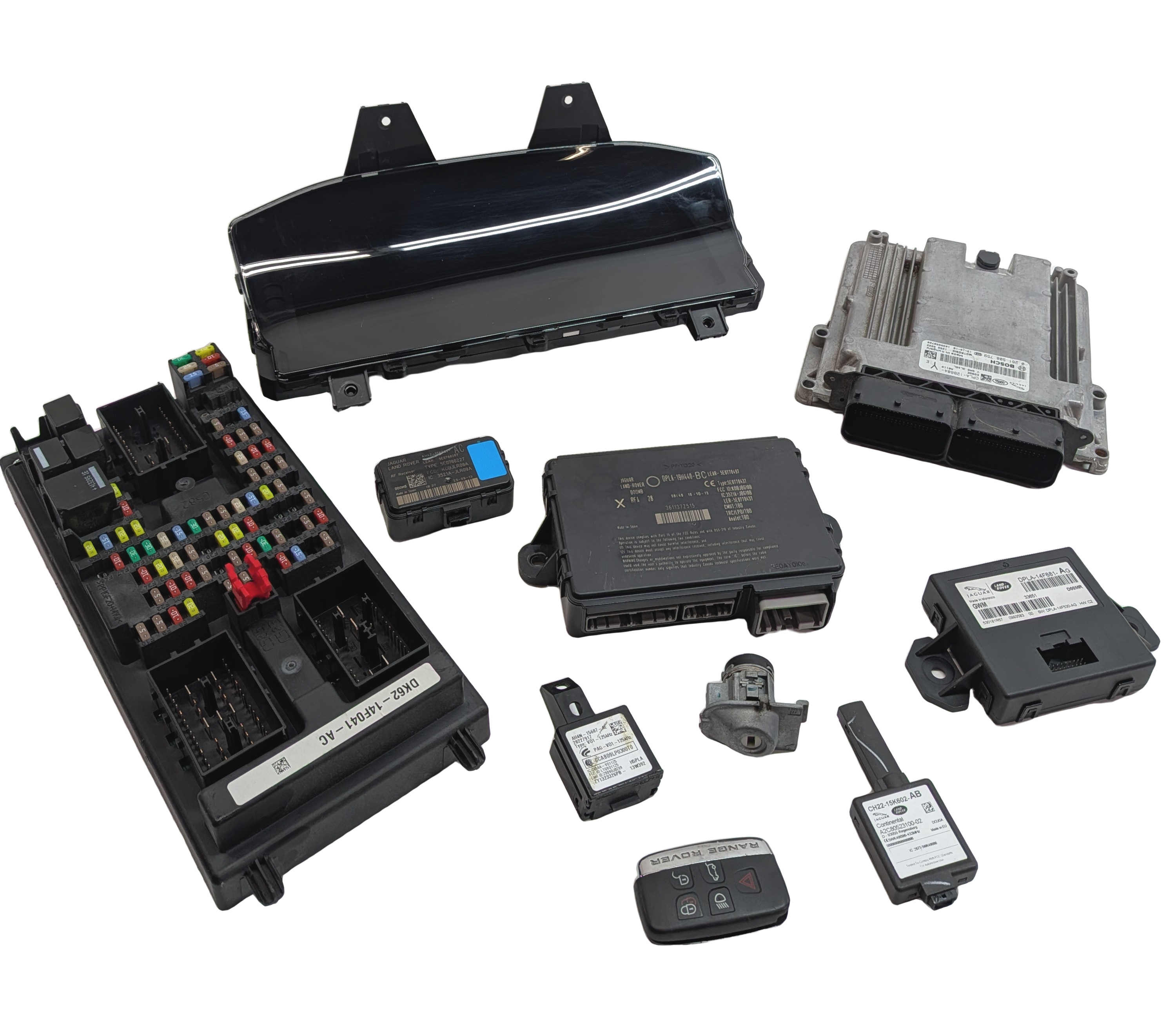 14 RANGE ROVER SPORT L494 5.0L DIGITAL SPEEDOMETER ECM BCM ENGINE MODULE KEY SET — exact item pictured