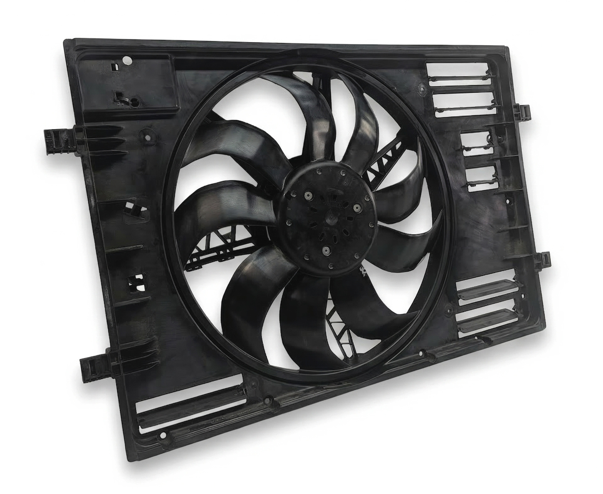 2016-2018 AUDI A3 E-TRON (8VF) HYBRID 1.4L ENGINE COOLING FAN w/ SHROUD — exact item pictured