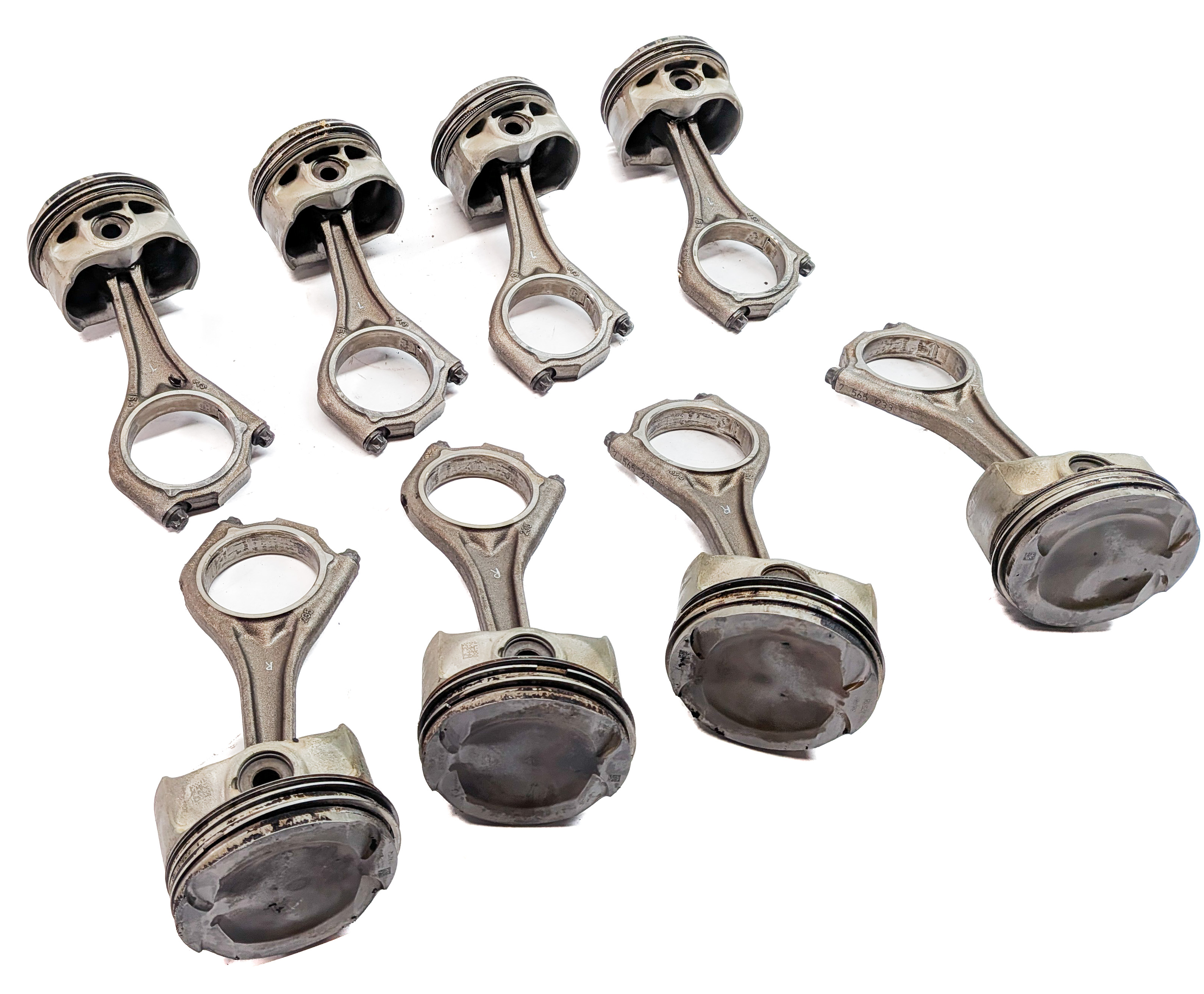 2009-2014 BMW 550i 750i X5 X6 (F01 F10 E70 E71) 4.4L N63 TWIN TURBO PISTON SET/8 — exact item pictured