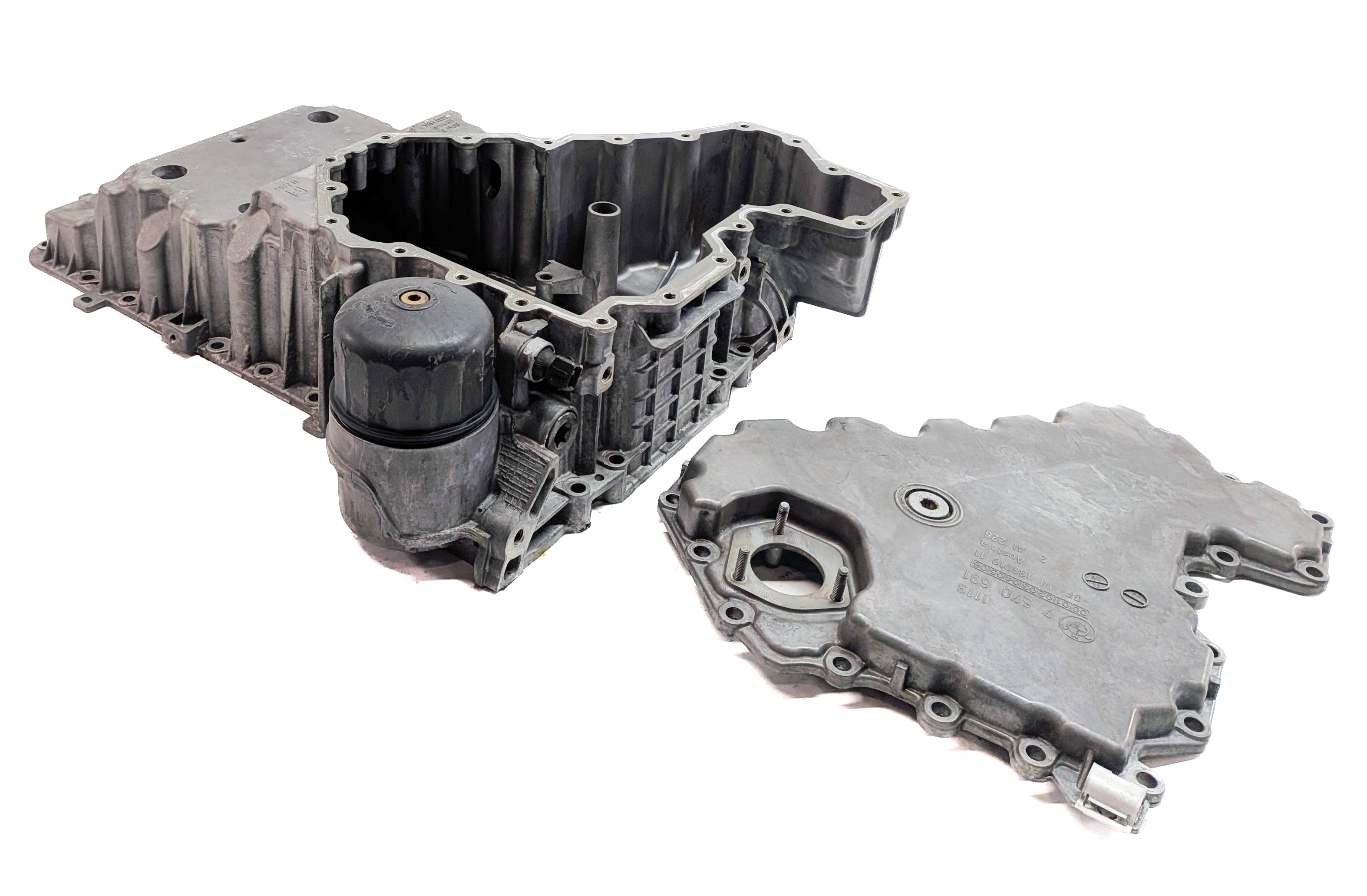 09-19 BMW 550i 550iGT 650i 750i F01 F07 F10 RWD 4.4L N63 UPPER ENGINE OIL PAN — exact item pictured