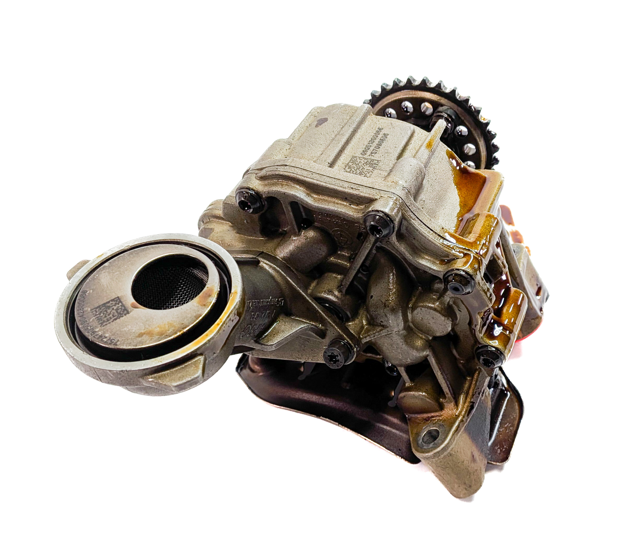 2009 BMW 750I (F01) 4.4L (N63) ENGINE MOTOR OIL FLUID PUMP w/ PICK UP TUBE — exact item pictured
