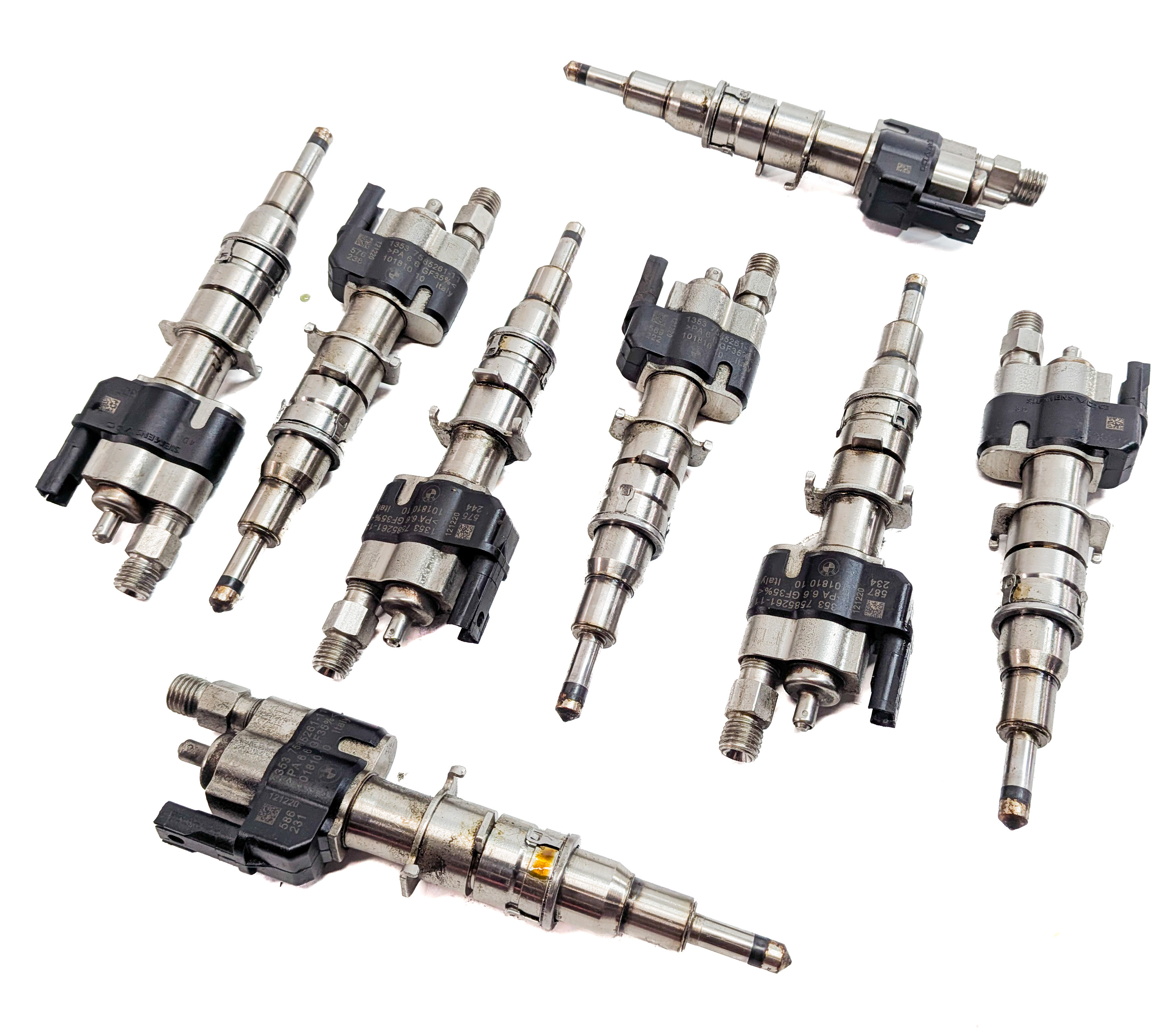 08-16 BMW 3 5 7 X5 X6 Z4 3.0L 4.4L N54 N63 FUEL INJECTOR SET/8 (ALL INDEX 11) — exact item pictured