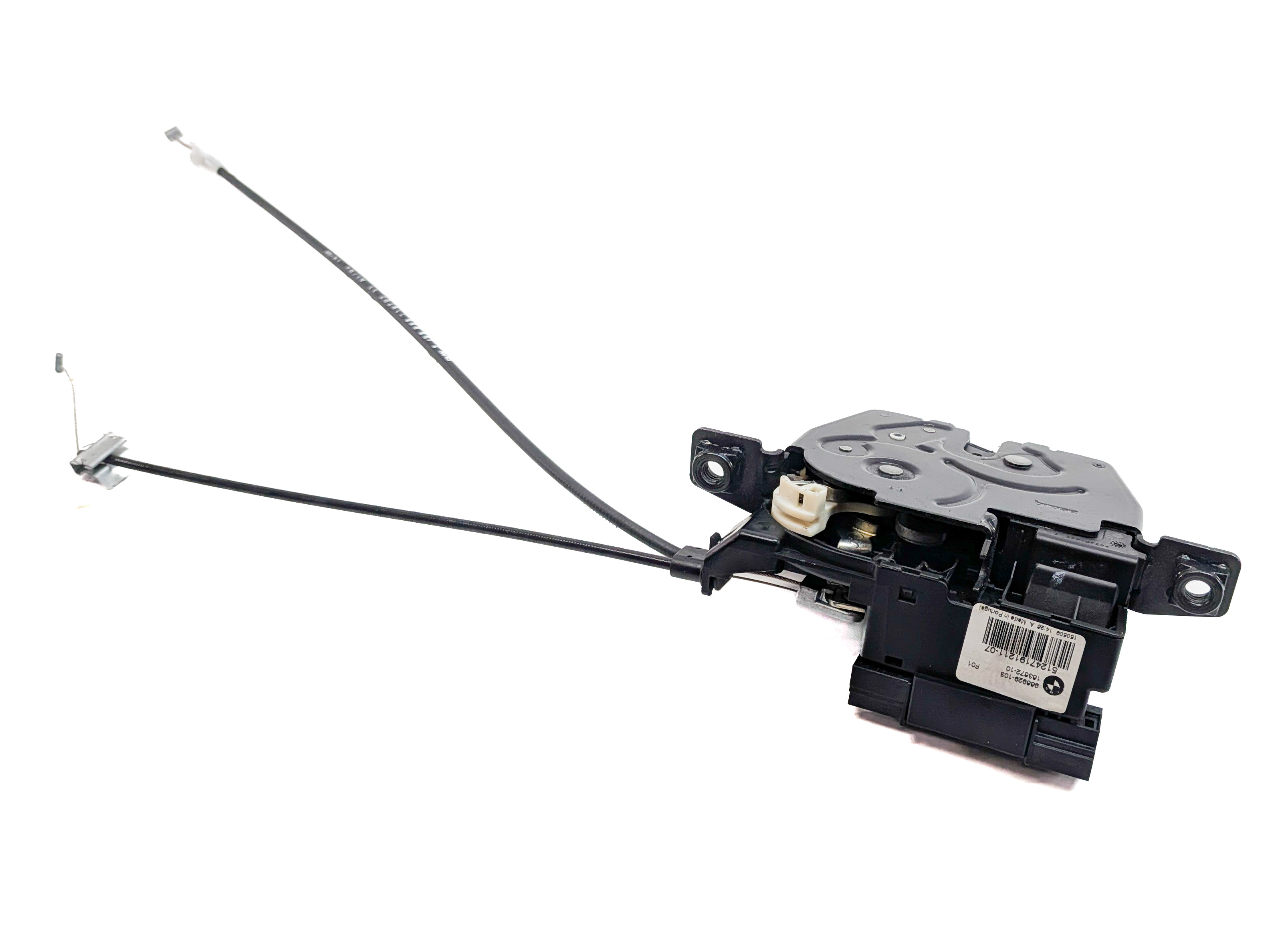 2009 BMW 750I (F01) REAR TRUNK HATCH LID UPPER LOCK LATCH ACTUATOR w/ CABLES — exact item pictured