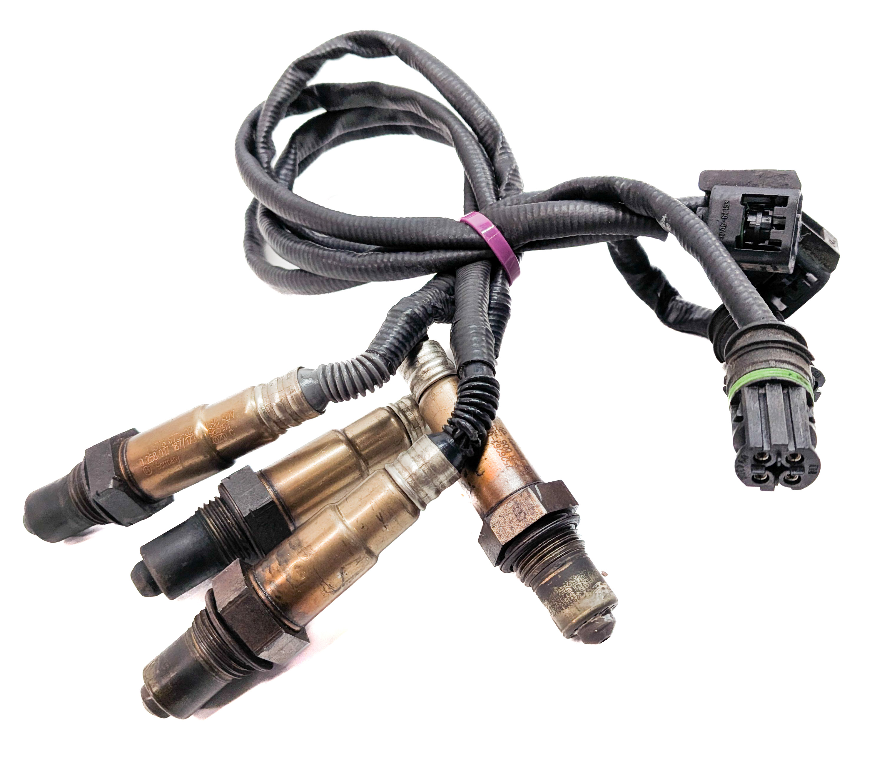 2009 BMW 750I (F01) 4.4L (N63) ENGINE OXYGEN O2 LAMBDA PROBE WIRE SENSOR SET/4 — exact item pictured