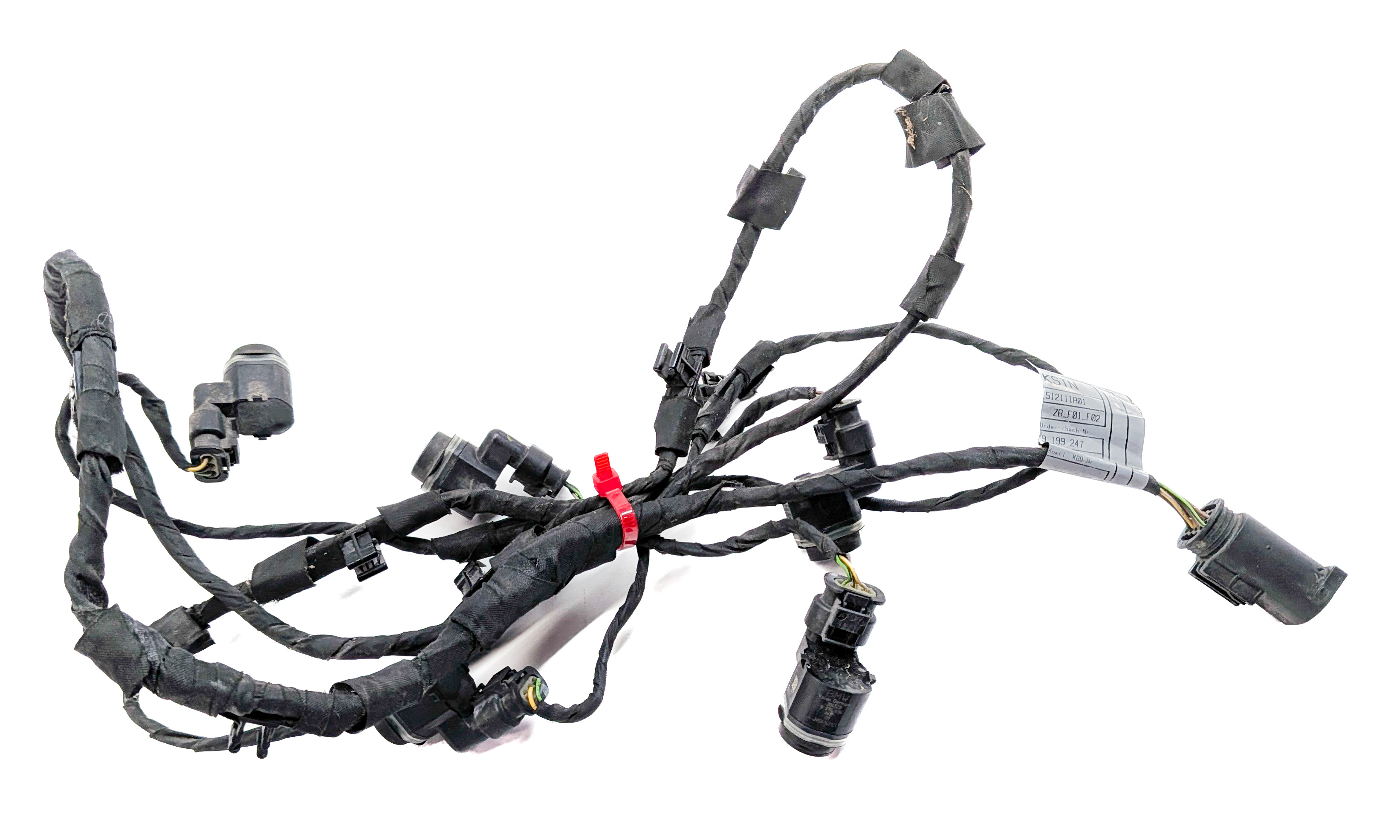 2009 BMW 750I F01 FRONT PARK ASSIST PDC DISTANCE CONTROL WIRE SENSOR SET/5(Gray) — exact item pictured