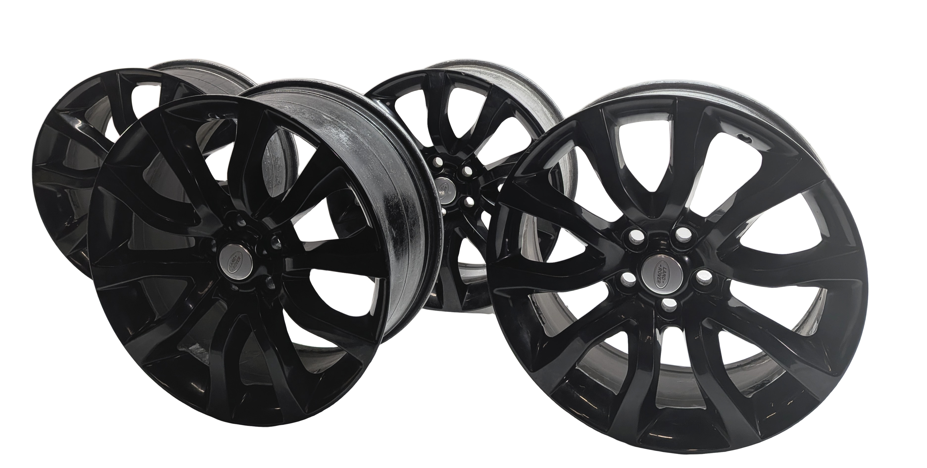 2014-2017 RANGE ROVER SPORT L494 20x8.5 ALLOY 5 V-SPOKE WHEEL RIM SET/4 (BLACK) — exact item pictured