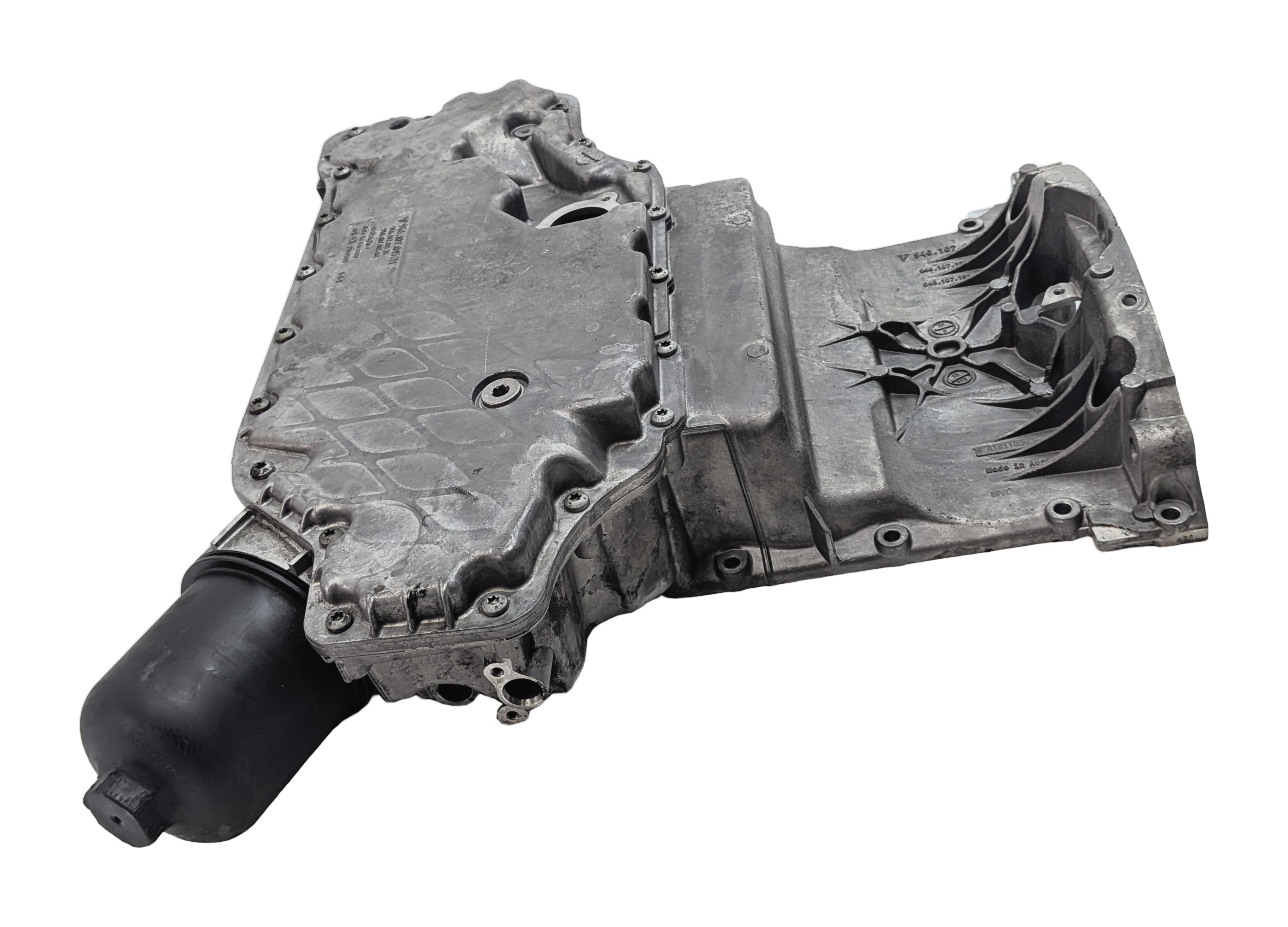 15-18 PORSCHE MACAN (95B) 3.6L TURBO UPPER & LOWER ENGINE MOTOR OIL FLUID PAN — exact item pictured