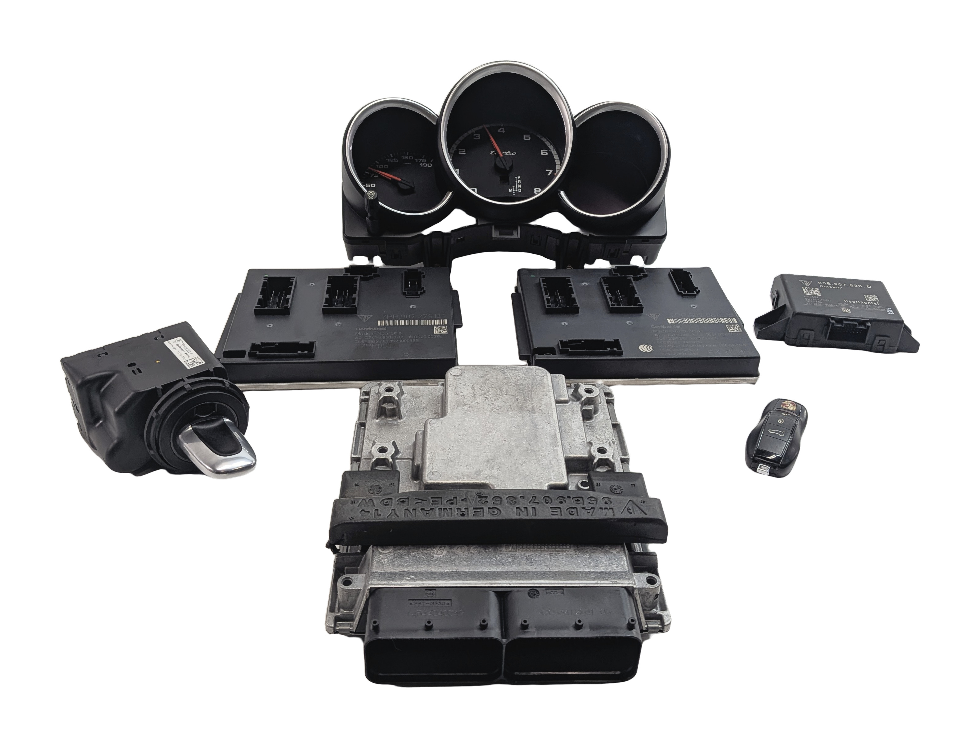 15-16 PORSCHE MACAN (95B) 3.6L TURBO SPEEDOMETER ECM ECU IGNITION MODULE SET/8 — exact item pictured
