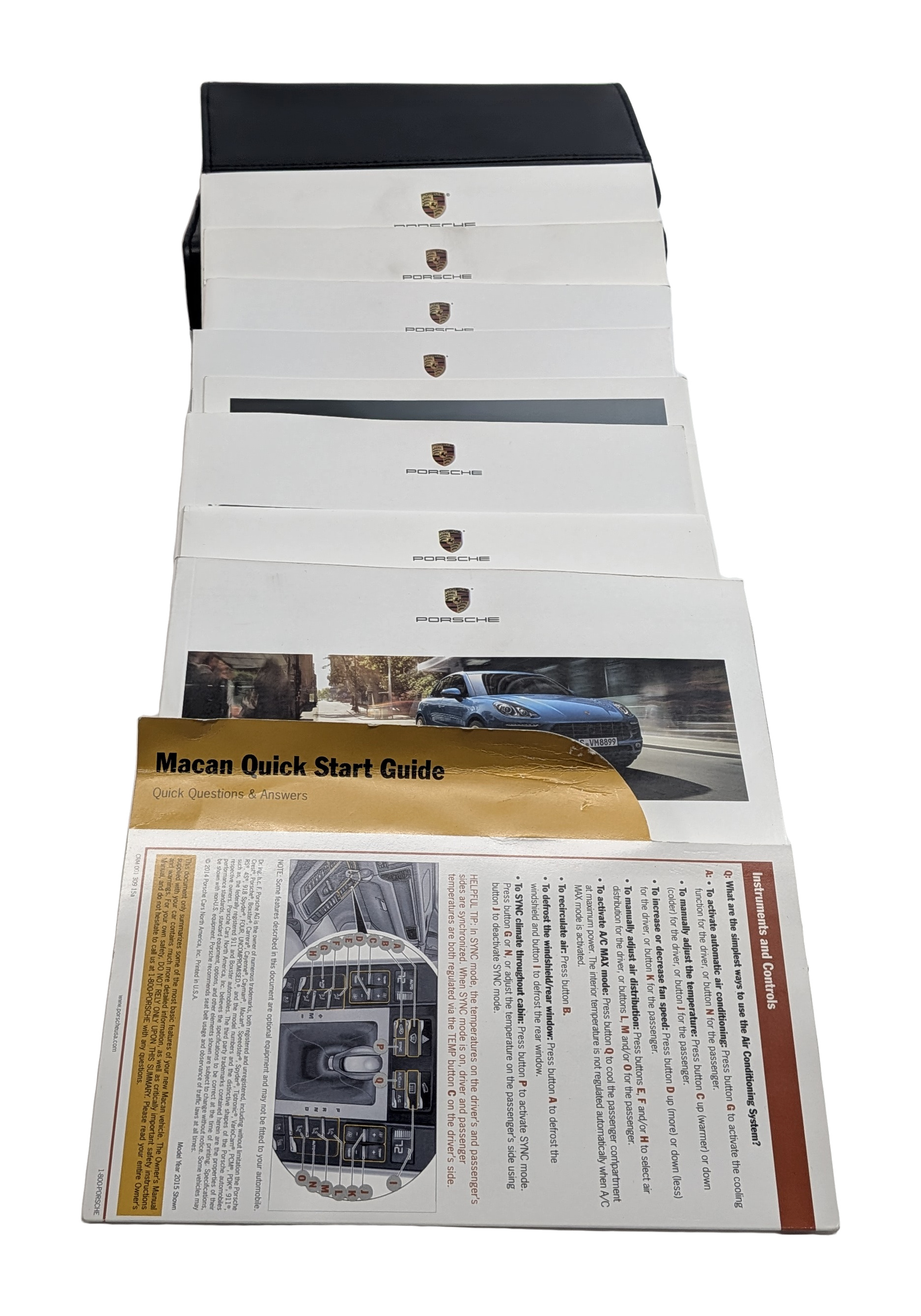 2015 PORSCHE MACAN (95B) OWNER'S MANUAL HANDBOOK BOOKLET GUIDE SET w/ CASE — exact item pictured