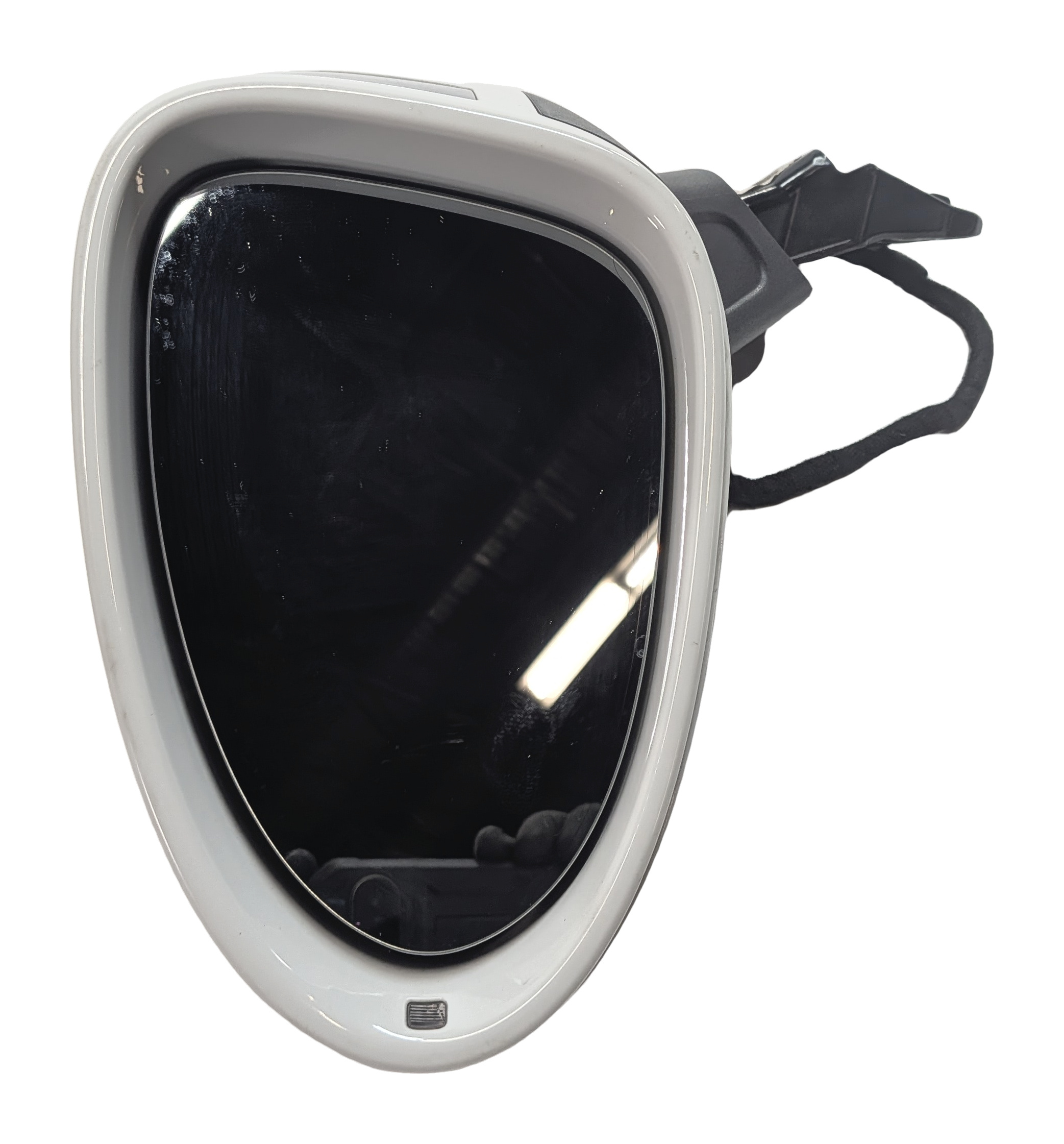 15-19 PORSCHE MACAN (95B) LEFT DRIVER PFOLD BLIND SPOT DOOR MIRROR (White) — exact item pictured