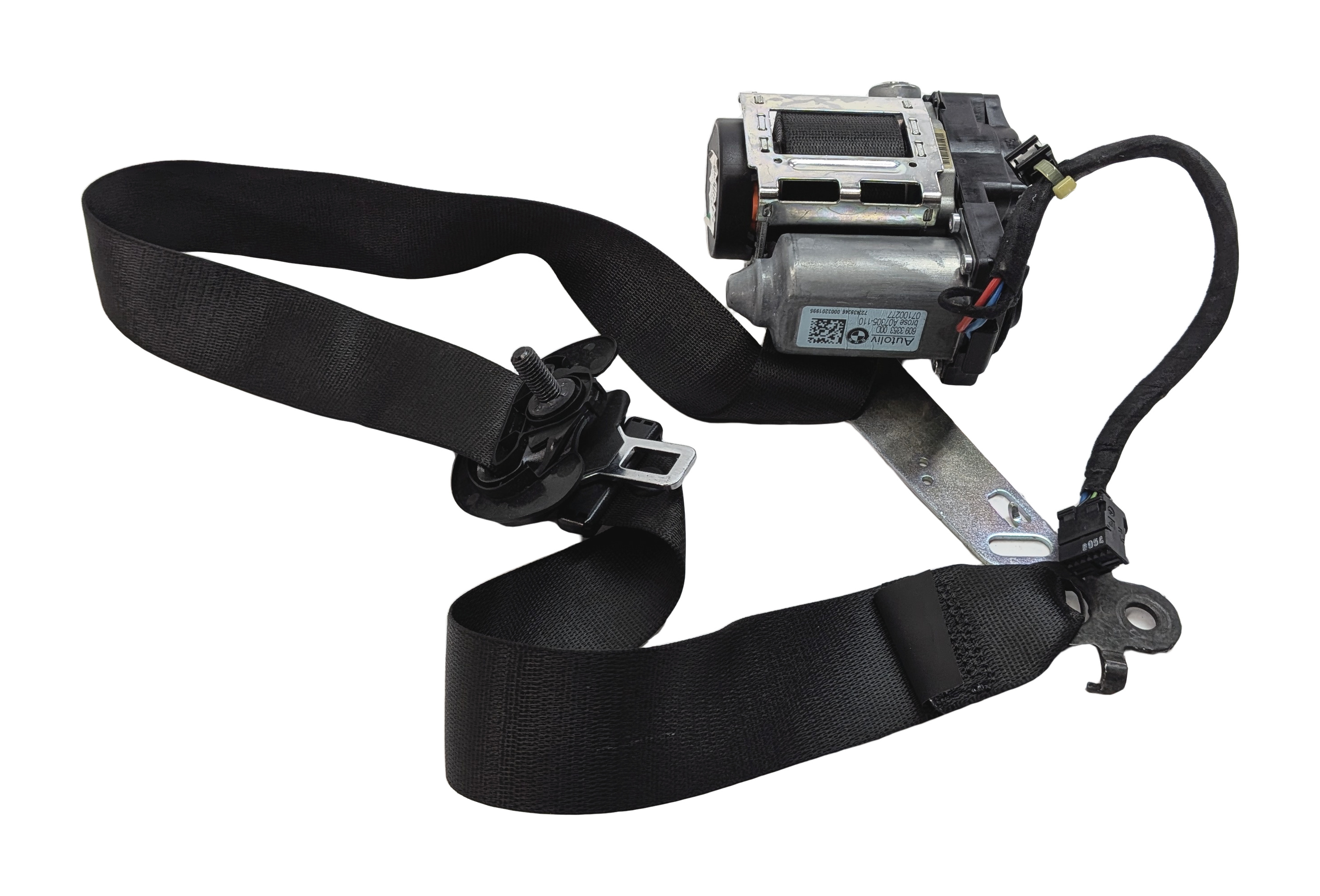 2009-2012 BMW 740i 750i 760i B7 (F01) RIGHT PASSENGER SEATBELT RETRACTOR(Black) — exact item pictured