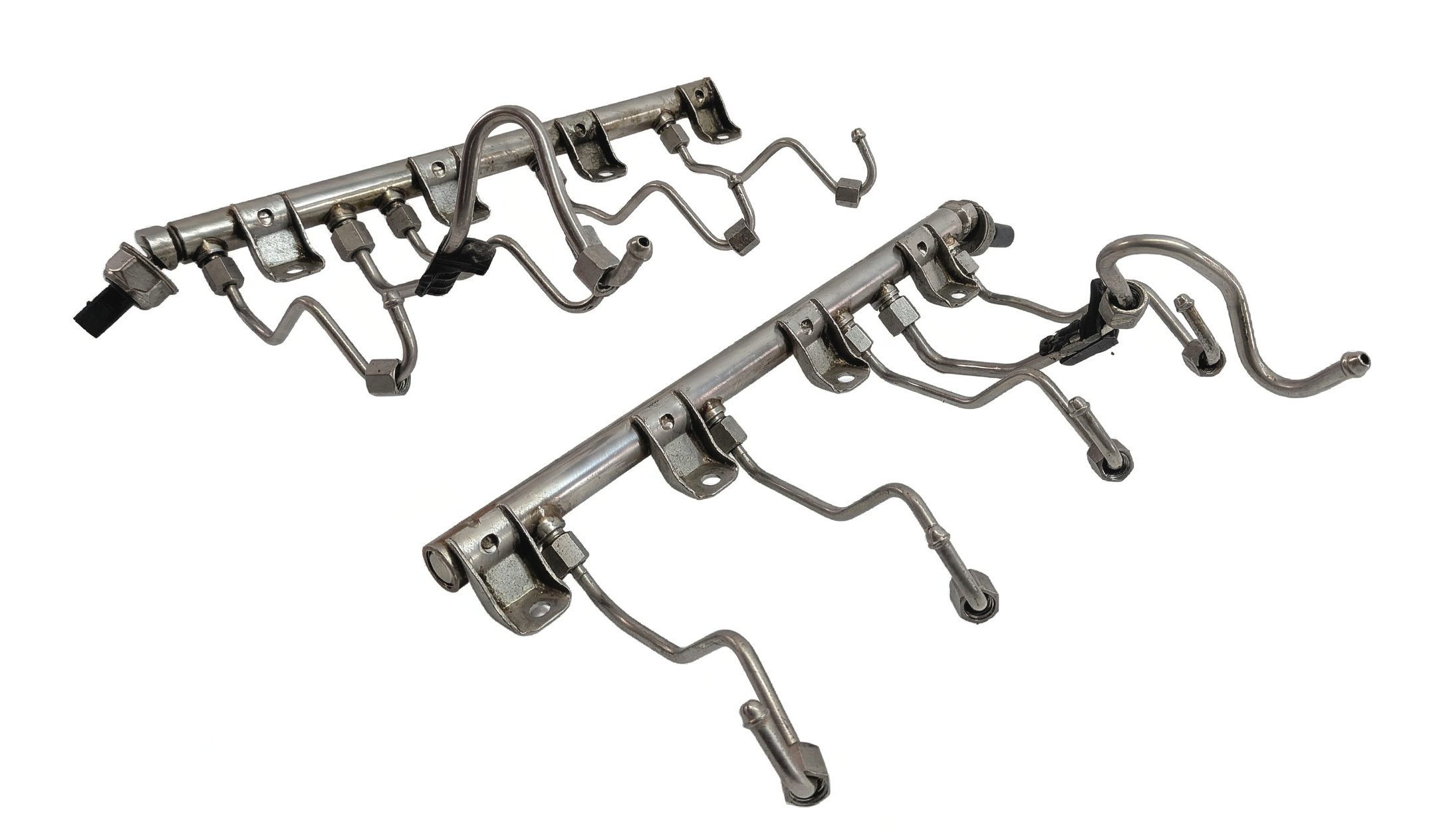 11 BMW 750LI F01 4.4L N63 HYBRID HIGH PRESSURE FUEL INJECTION RAIL SET w/ LINES — exact item pictured