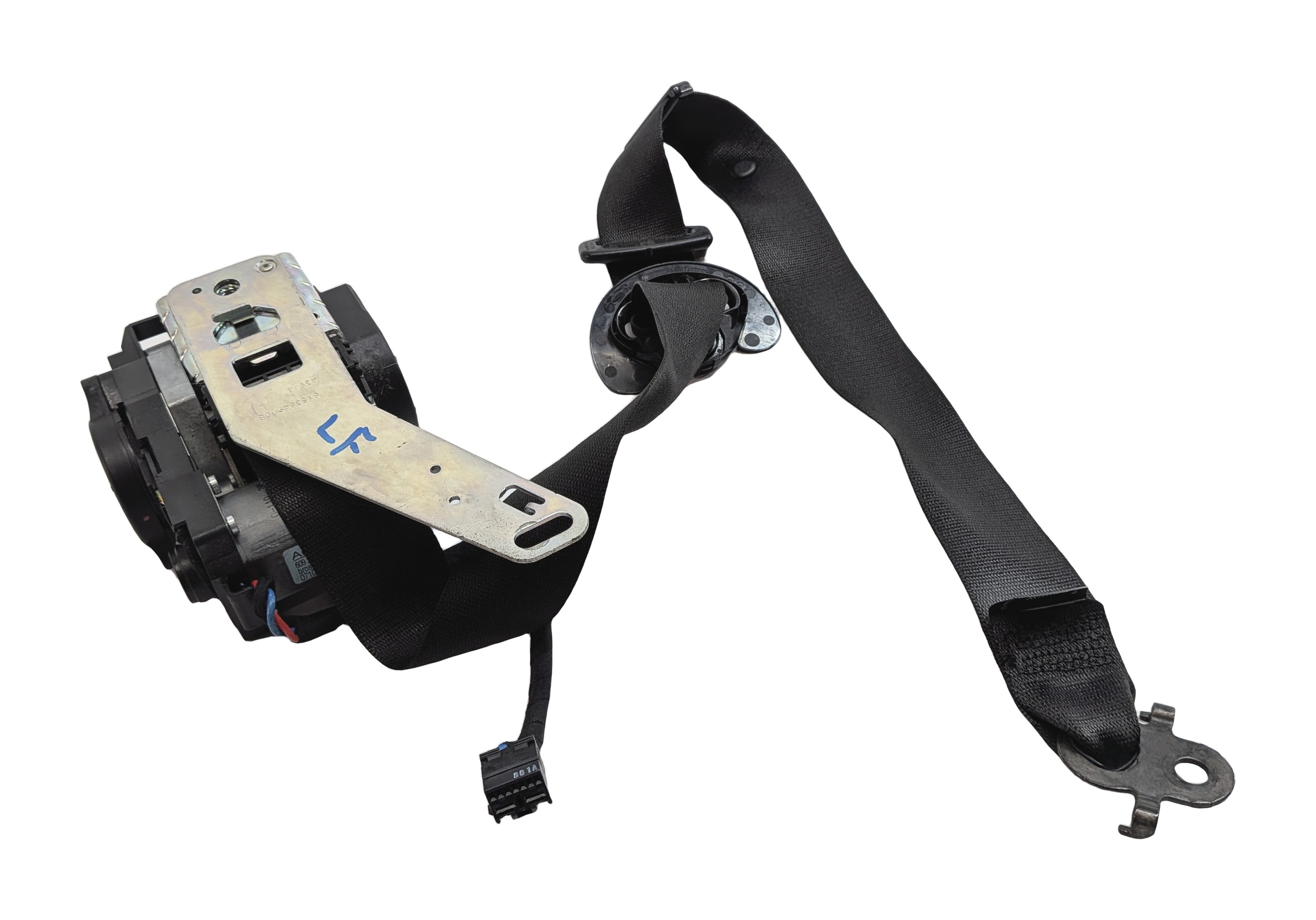 2009-2012 BMW 740i 750i 760i B7 (F01) LEFT DRIVER SEATBELT RETRACTOR (Black) — exact item pictured
