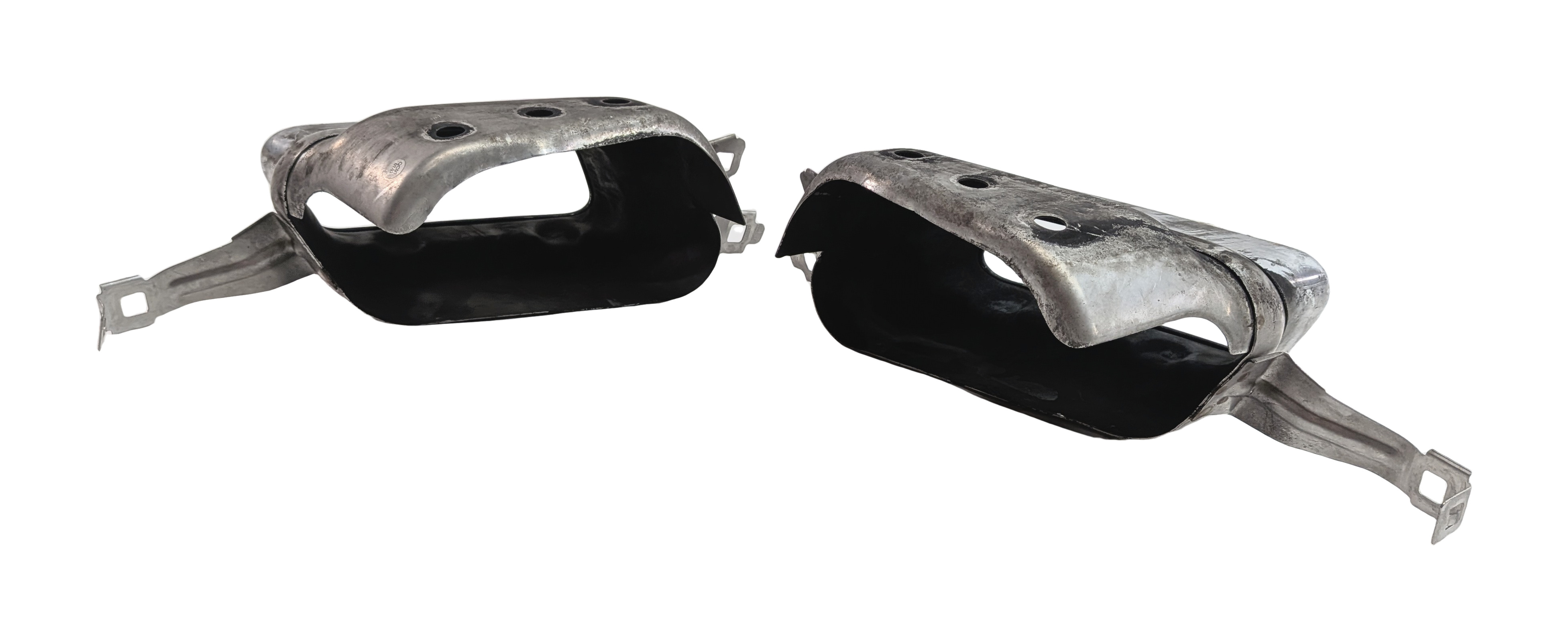 2011 BMW 750LI (F01) 4.4L N63 HYBRID REAR MUFFLER EXHAUST PIPE TIP SET/2(CHROME) — exact item pictured