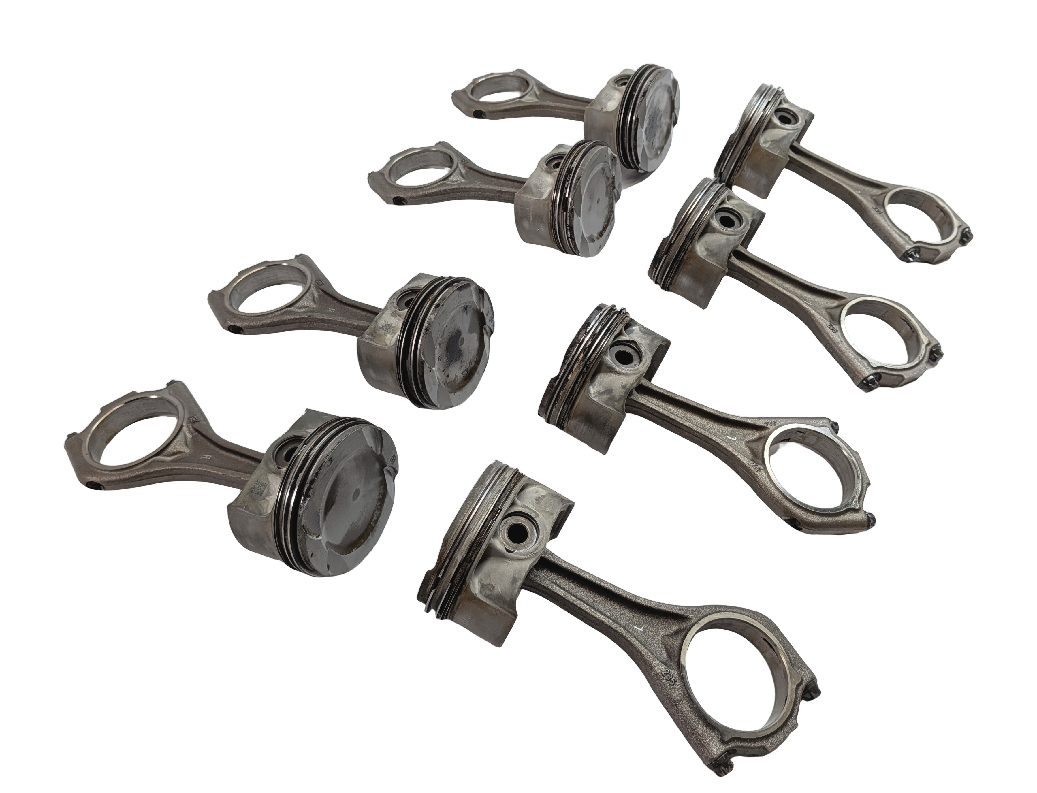 2011 BMW 750LI (F01) 4.4L N63 HYBRID ENGINE PISTON & CONNECTING ROD SET/8 — exact item pictured
