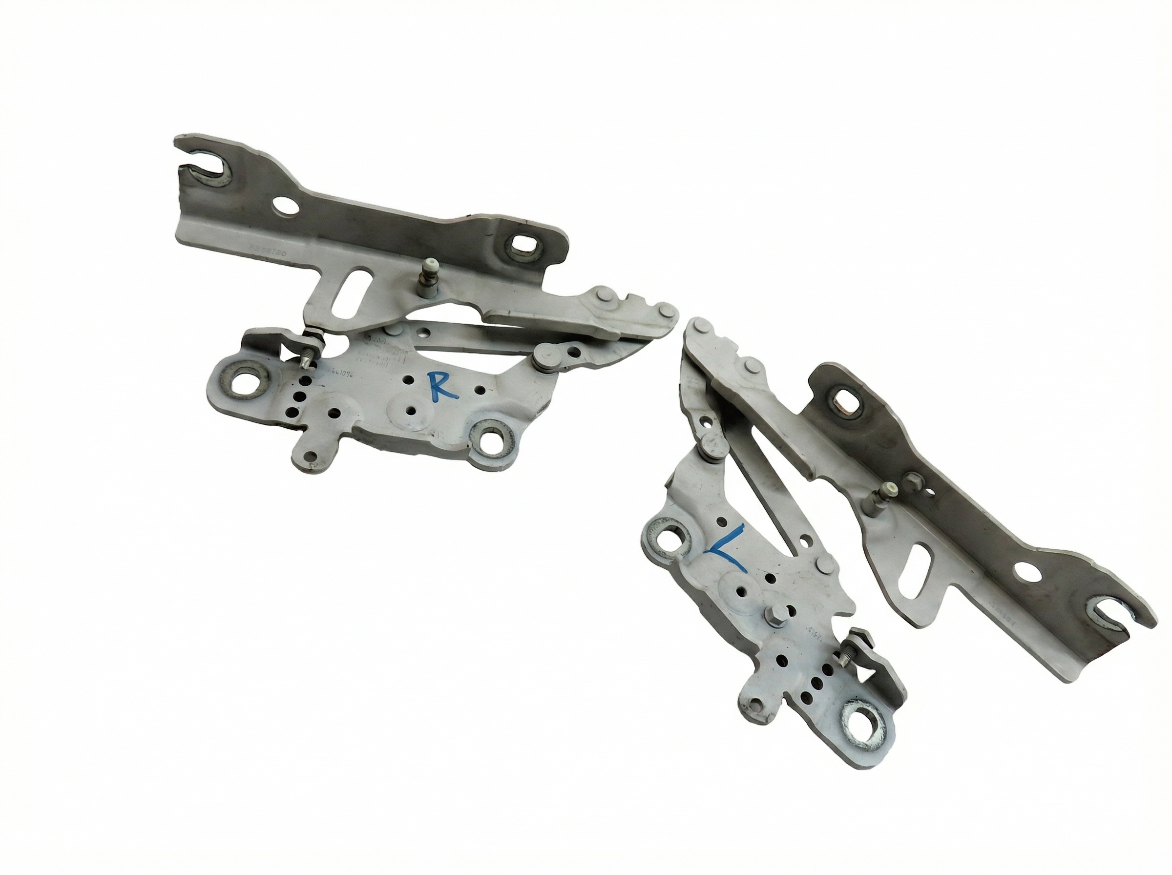12-21 BMW 2 3 4 SERIES (F22 F30 F32 F34) LEFT & RIGHT HOOD HINGE SET 2 (White) — exact item pictured
