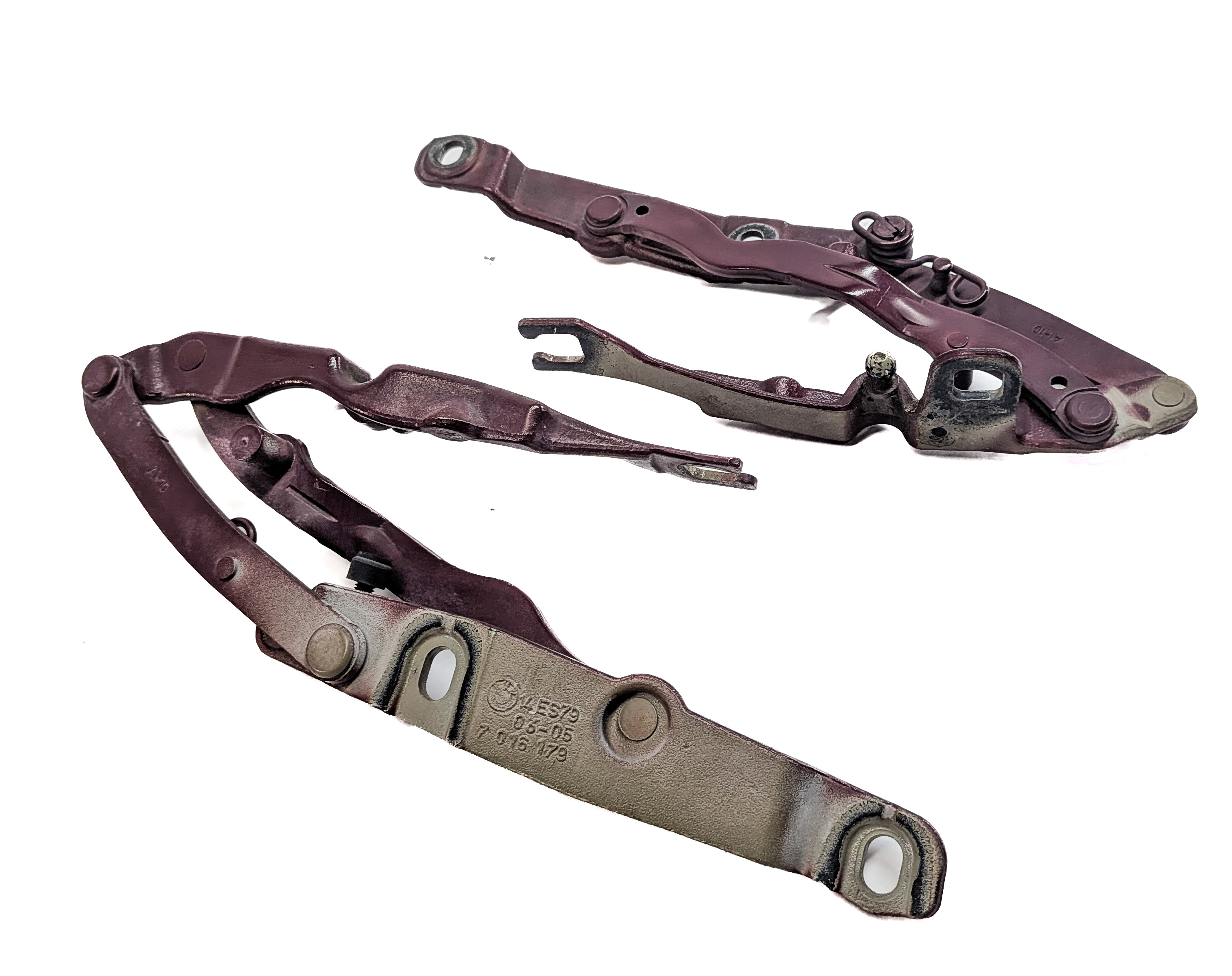 2004 BMW Z4 (E85) REAR LEFT & RIGHT TRUNK HATCH LID LIFT HINGE SET/2 (Merlot) — exact item pictured