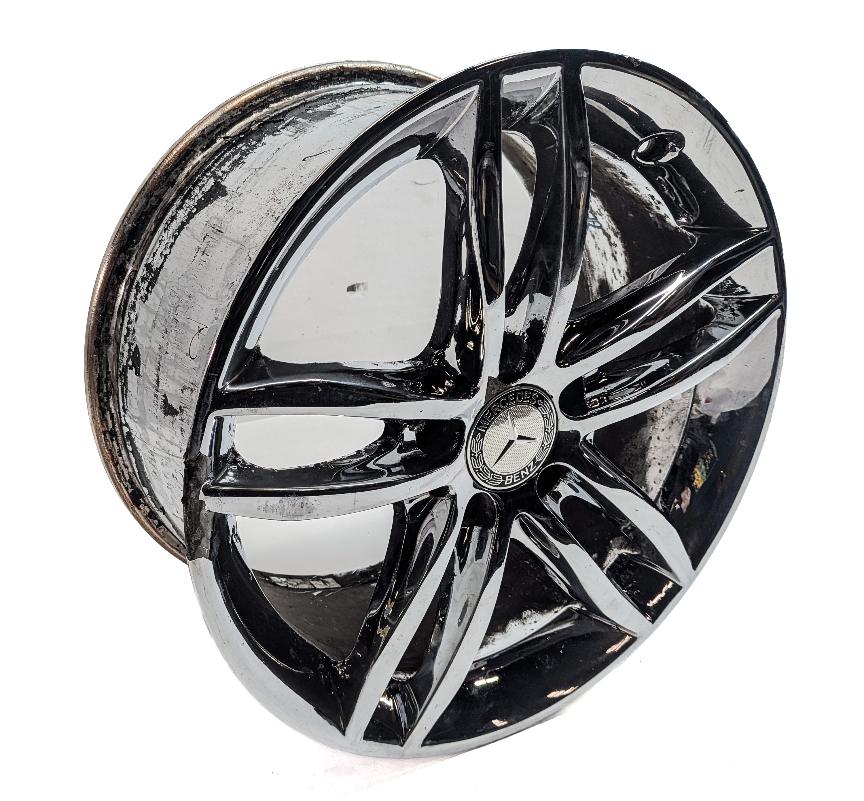 12-14 MERCEDES C CLASS (W204) 17x8.5 ALUMINUM 10-SPOKE WHEEL RIM (CHROME) — exact item pictured