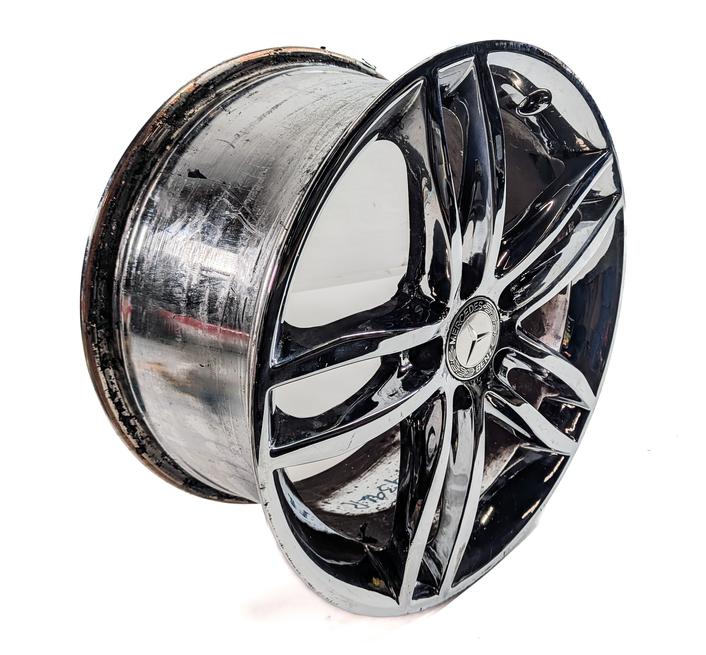 12-14 MERCEDES C CLASS (W204) 17x8.5 ALUMINUM 10-SPOKE WHEEL RIM (CHROME) — exact item pictured