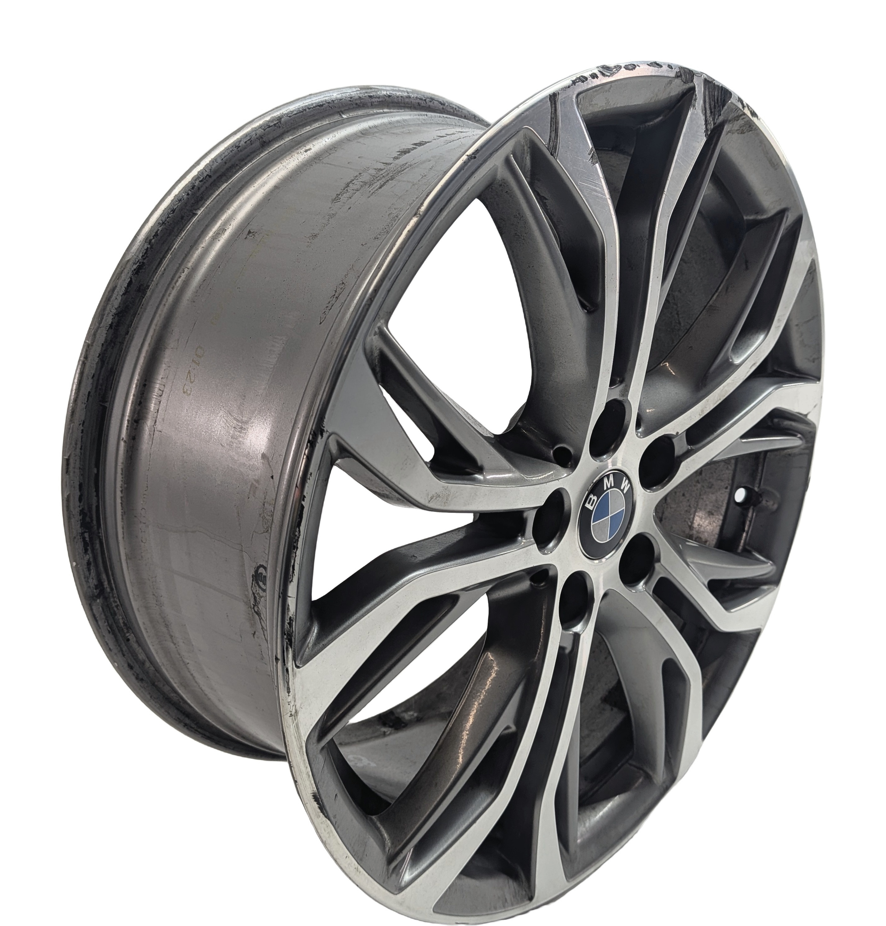 16-23 BMW X1 X2 (F48 F39) 18x7.5 INCH 5 TWIN Y SPOKE 10 SPOKE WHEEL RIM (GRAY) — exact item pictured