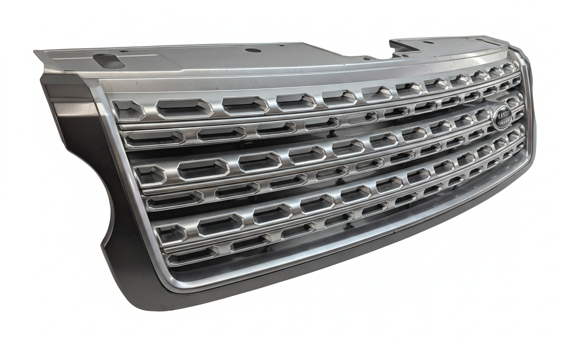 13-17 LAND RANGE ROVER L405 FRONT UPPER CENTER HOOD PRIMARY GRILLE (GRAY/SILVER) — exact item pictured