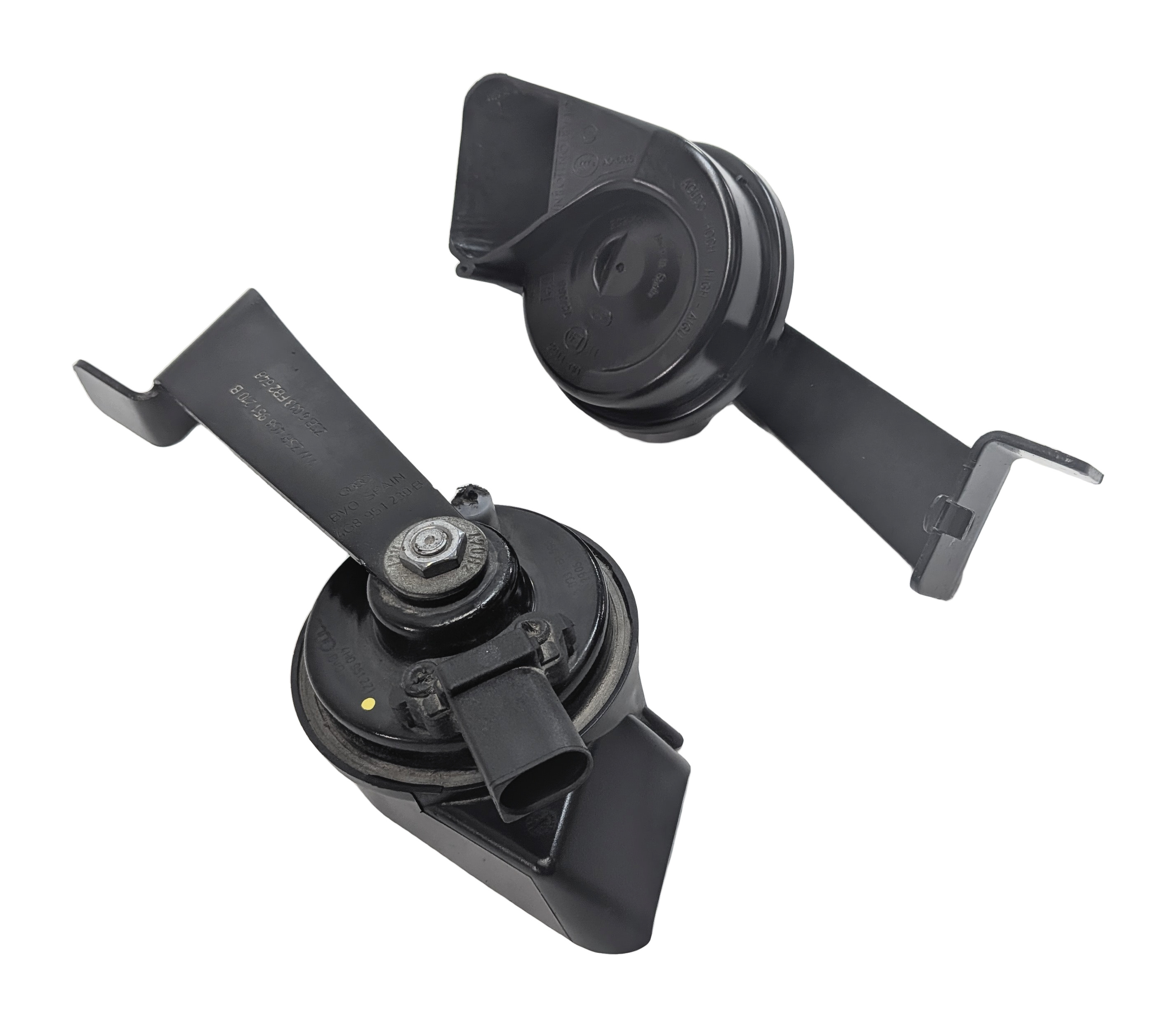 2014 AUDI A7 (C7 4G8) HIGH LOW NOTE TONE SPEAKER HORN ALERT SET/2 — exact item pictured