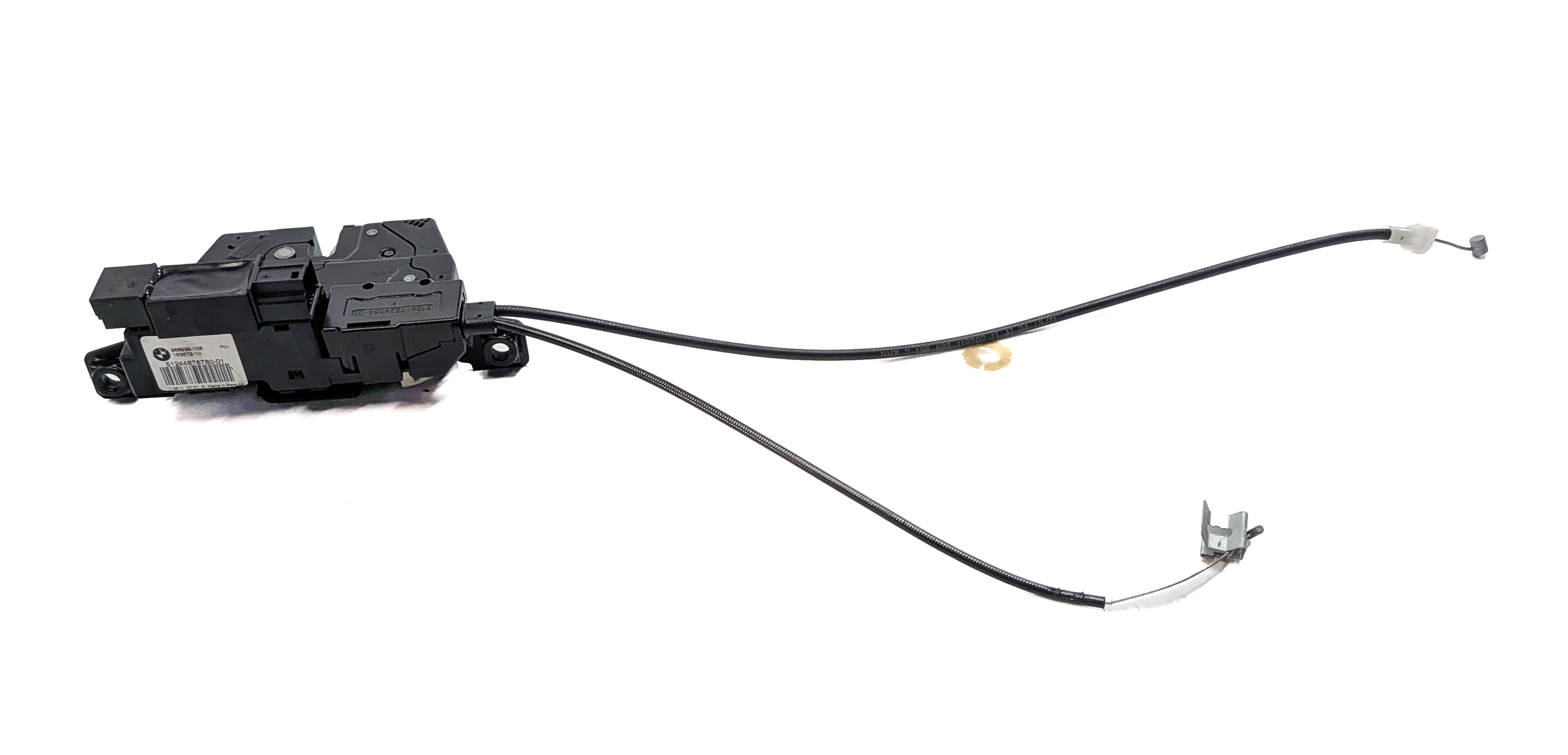 2012 BMW 750LI (F01) REAR TRUNK HATCH LID UPPER LOCK LATCH w/ CABLES — exact item pictured