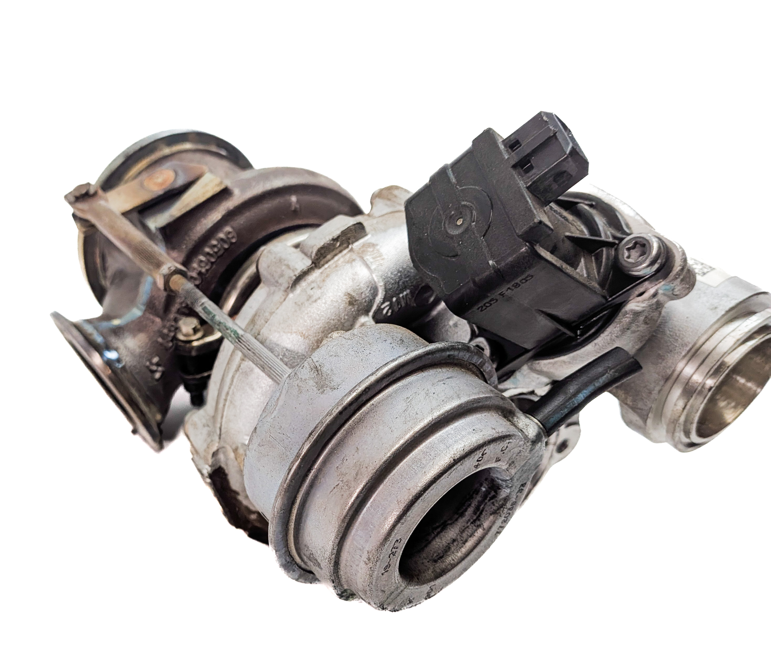 08-14 BMW 550i 750i X5 X6 (E70 E71 F01 F10) 4.4L N63 ENGINE LEFT TURBOCHARGER — exact item pictured