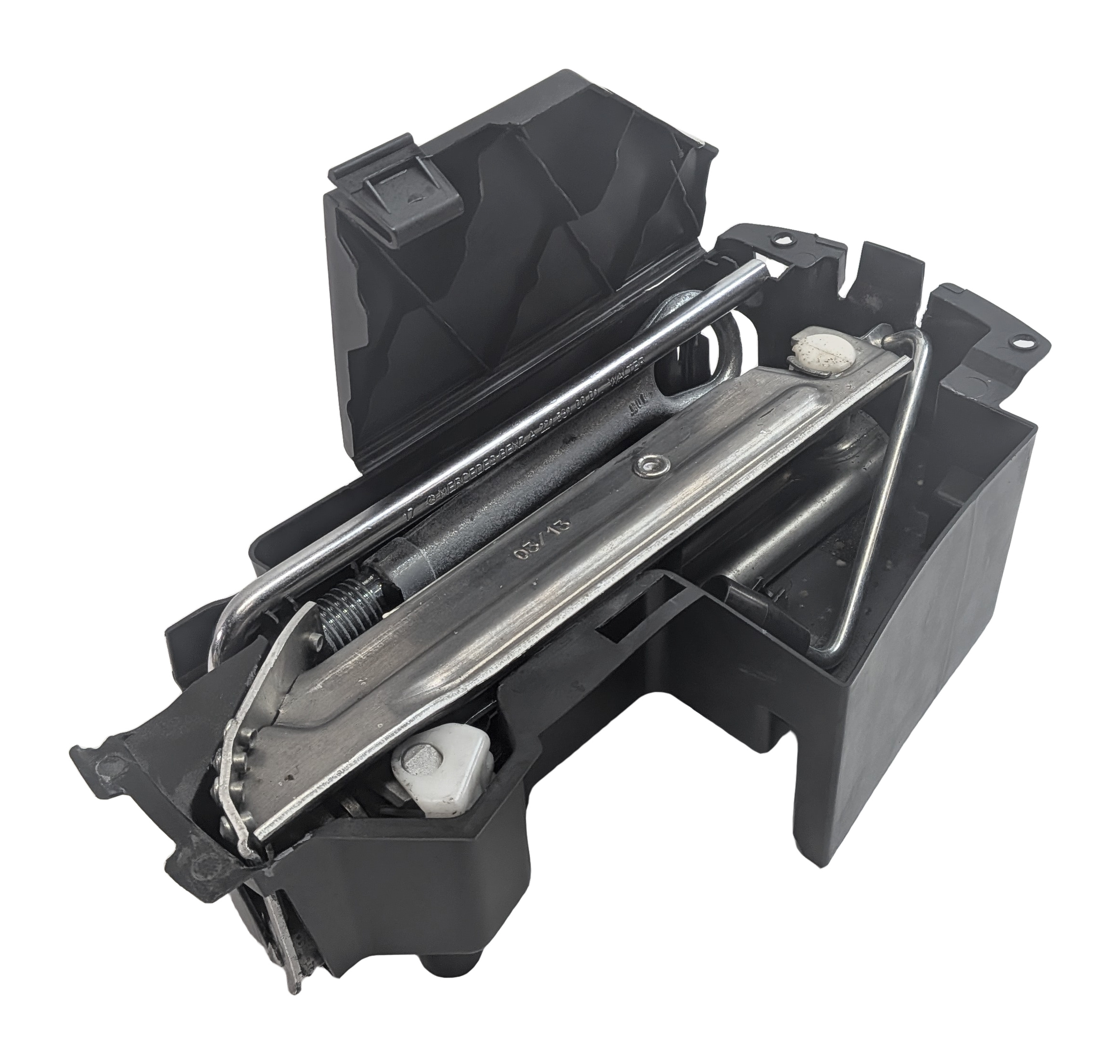 03-20 MERCEDES C E CLK CLS SLK (A207 C207 C209 R172) SPARE TIRE JACK TOOL SET — exact item pictured