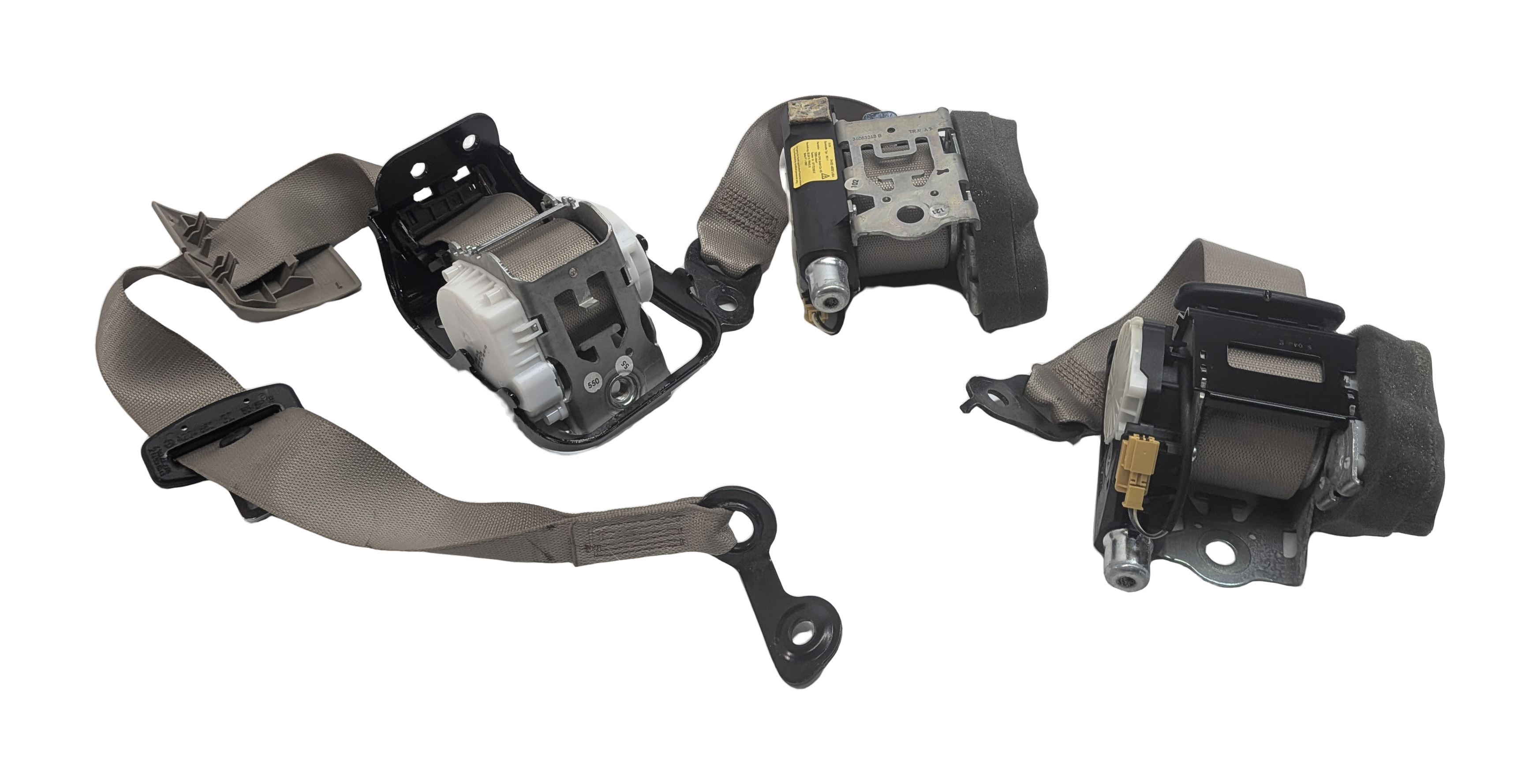 2014 MERCEDES C250 (W204) REAR LEFT CENTER RIGHT SEATBELT RETRACTOR SET/3(Beige) — exact item pictured