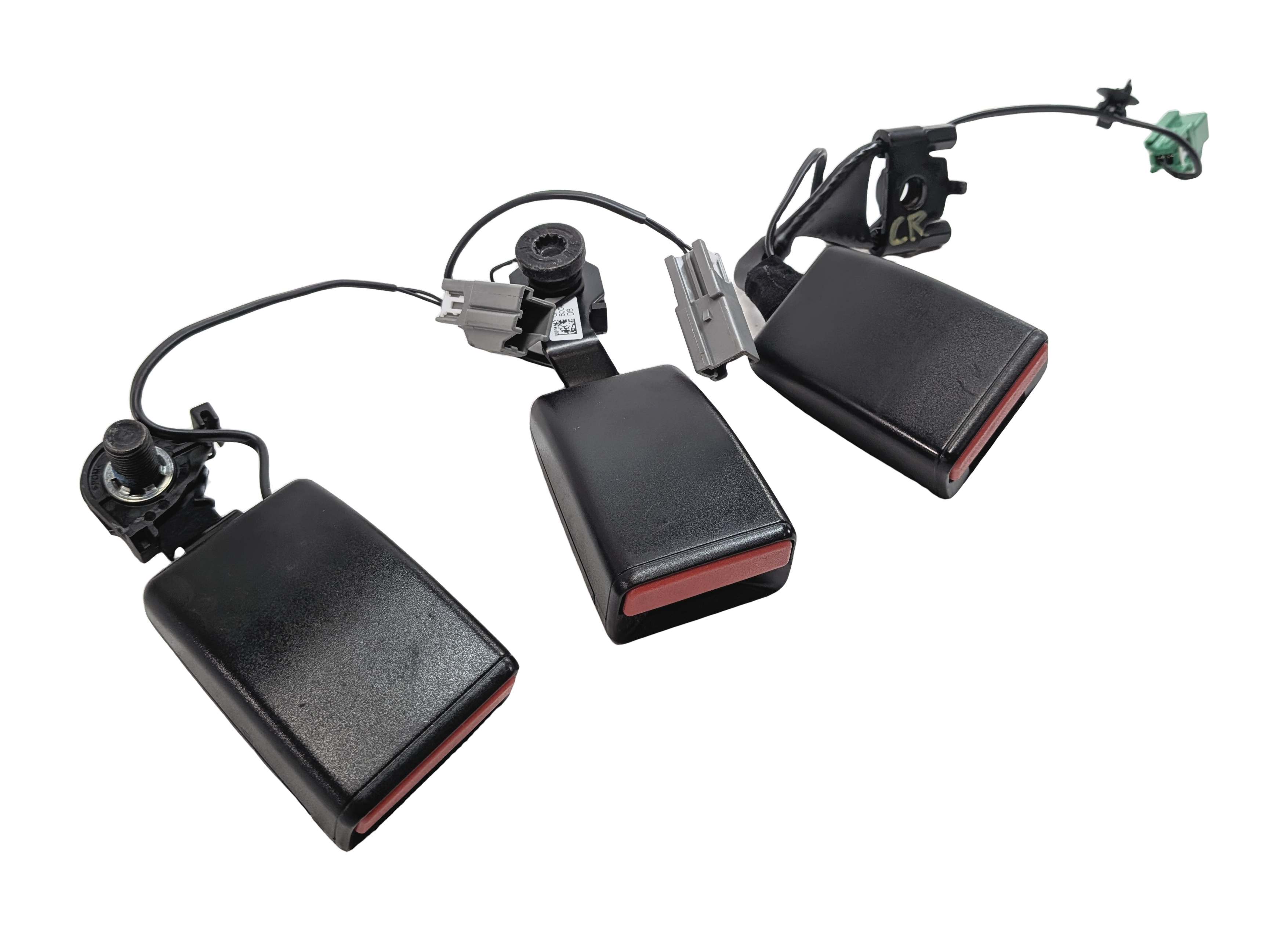 14 RANGE ROVER L405 REAR 2ND ROW LEFT CENTER RIGHT SEAT SEATBELT RECEIVER SET/3 — exact item pictured