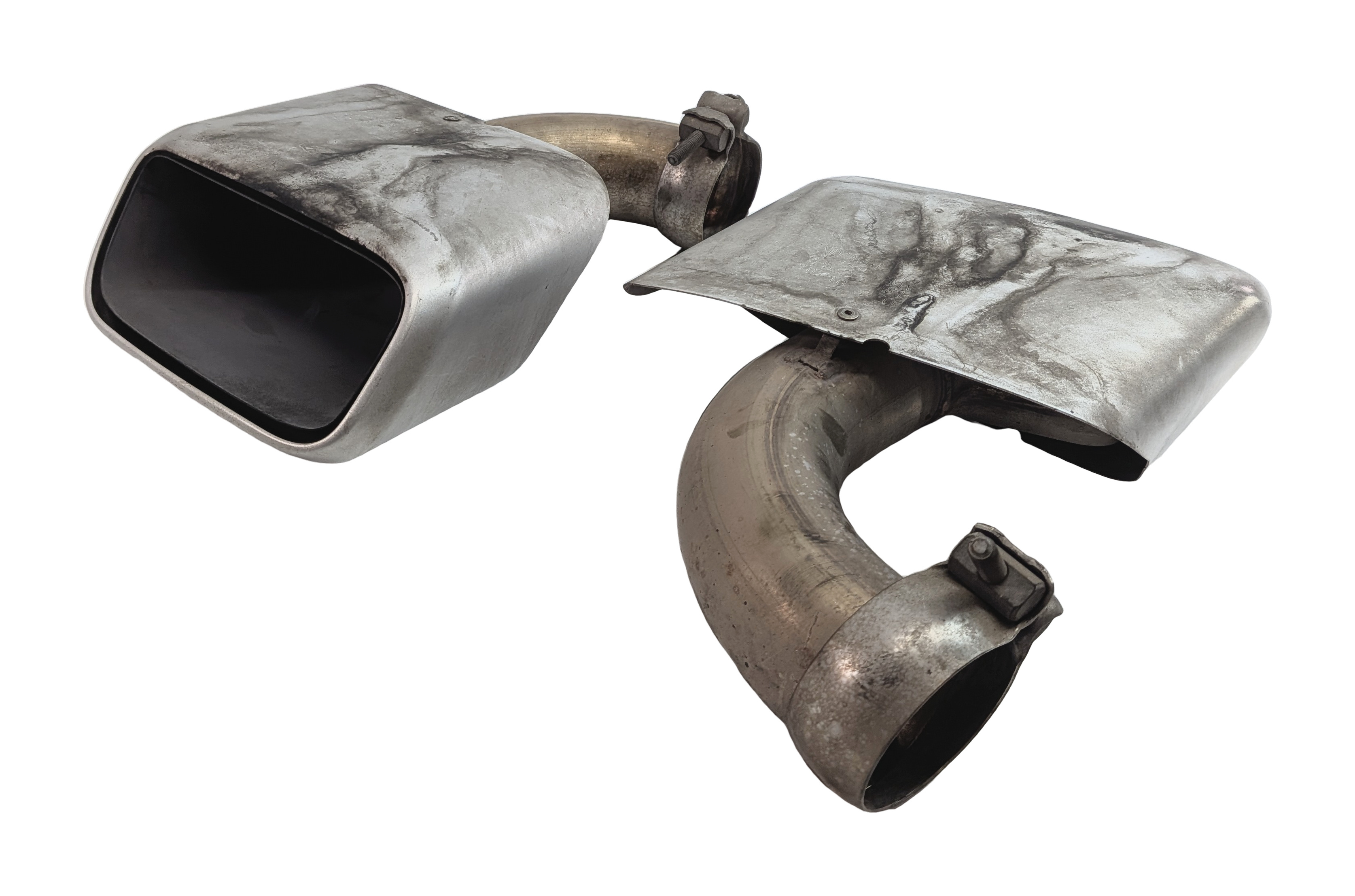 2011-2014 PORSCHE CAYENNE (958) 3.6L ENGINE MUFFLER PIPE EXHAUST TIP SET — exact item pictured
