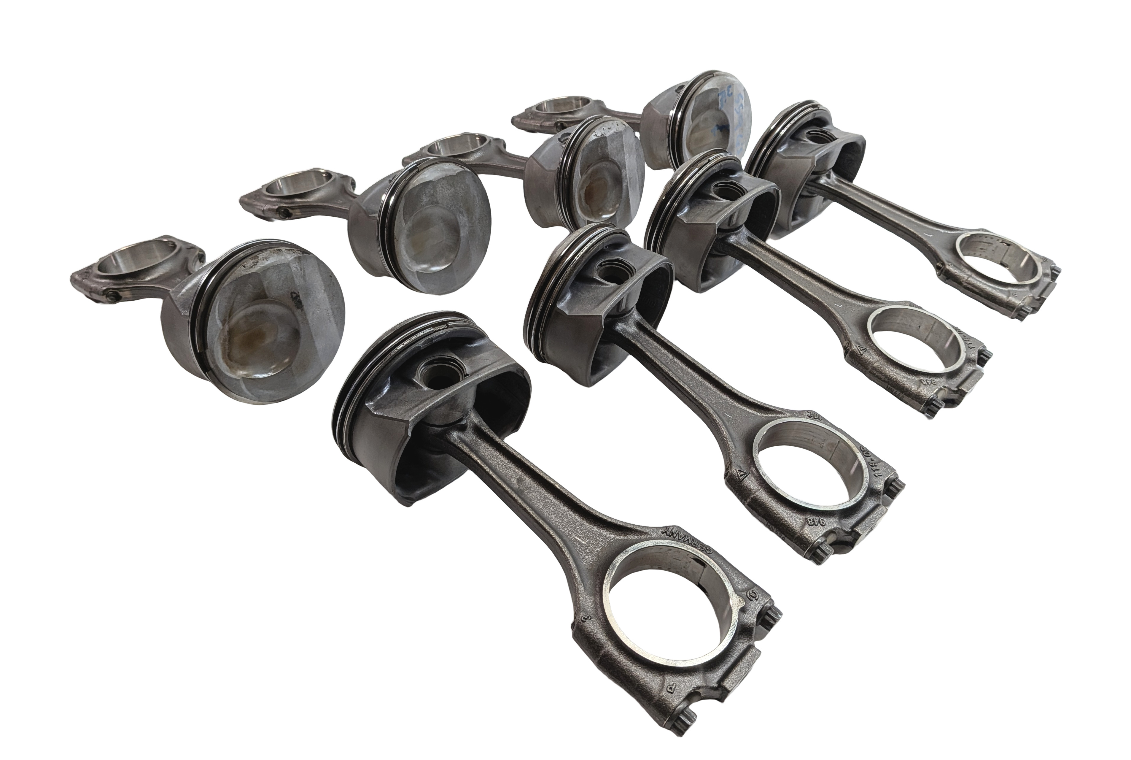 2008-2014 PORSCHE CAYENNE PANAMERA (957 970) 4.8L M48 N/A PISTON w/ ROD SET/8 — exact item pictured