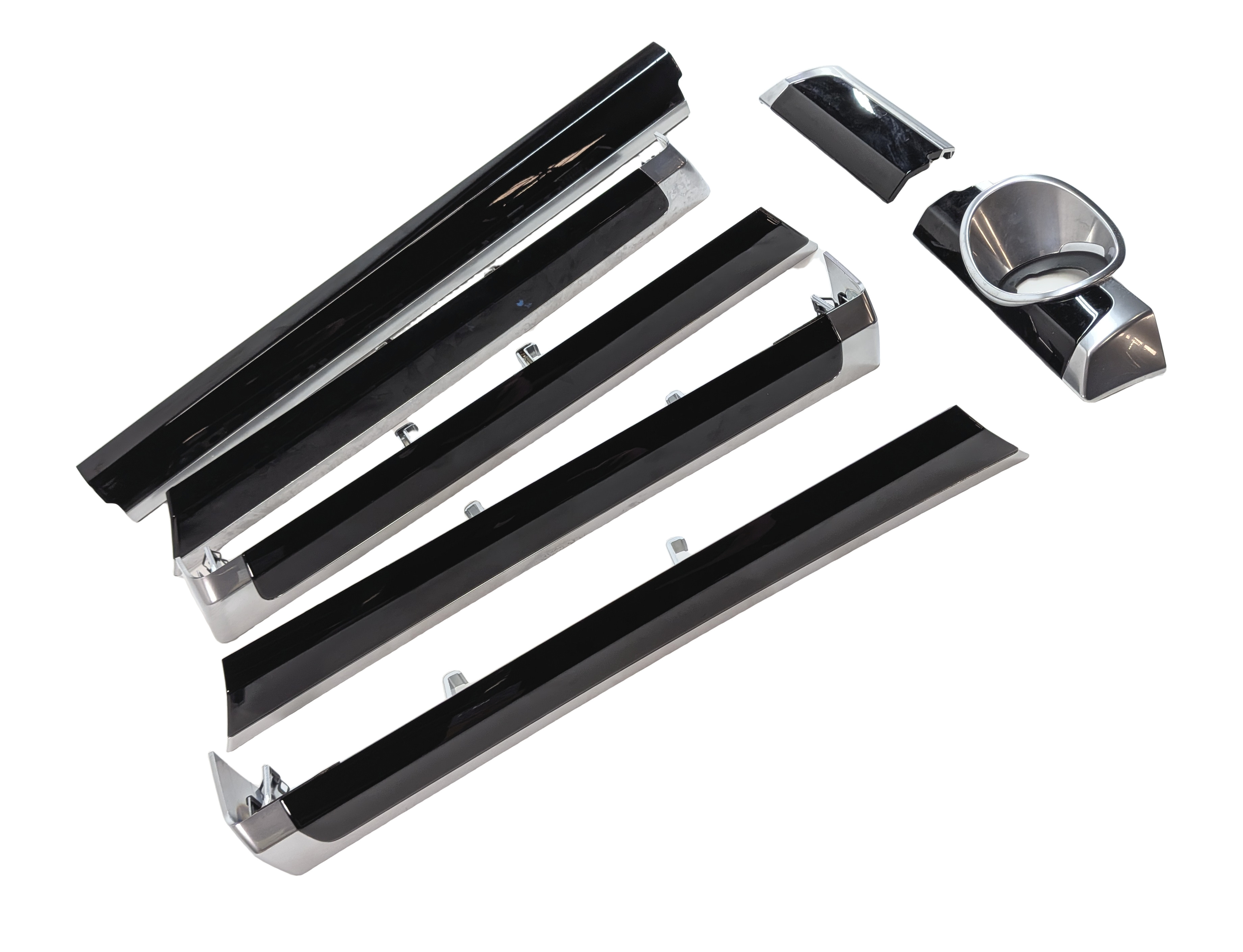 2011 PORSCHE CAYENNE (958) INTERIOR DOOR FRONT DASH TRIM SET/ 7 (PIANO BLACK) — exact item pictured