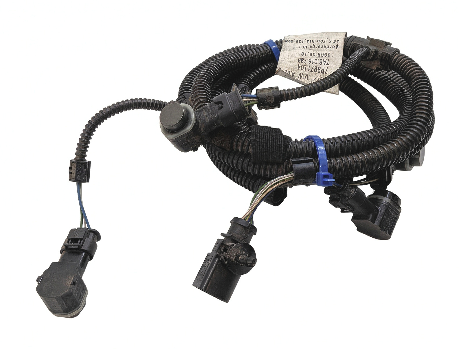 11 PORSCHE CAYENNE 958 REAR PARK ASSIST PDC DISTANCE CONTROL WIRE SENSOR SET/4 — exact item pictured