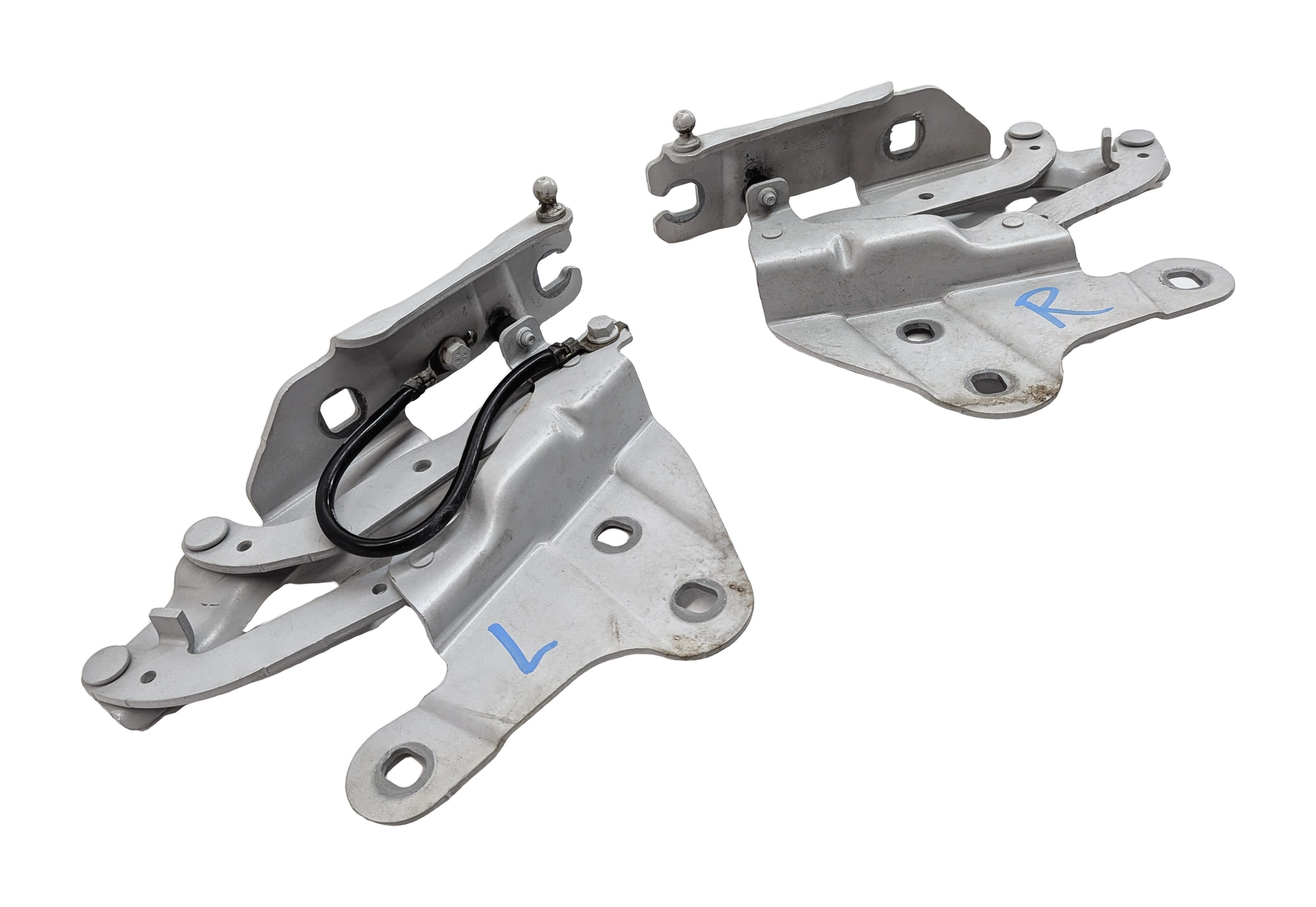 2013-2015 BMW X1 (E84) FRONT LEFT & RIGHT HOOD HINGE SET 2 (Silver) — exact item pictured