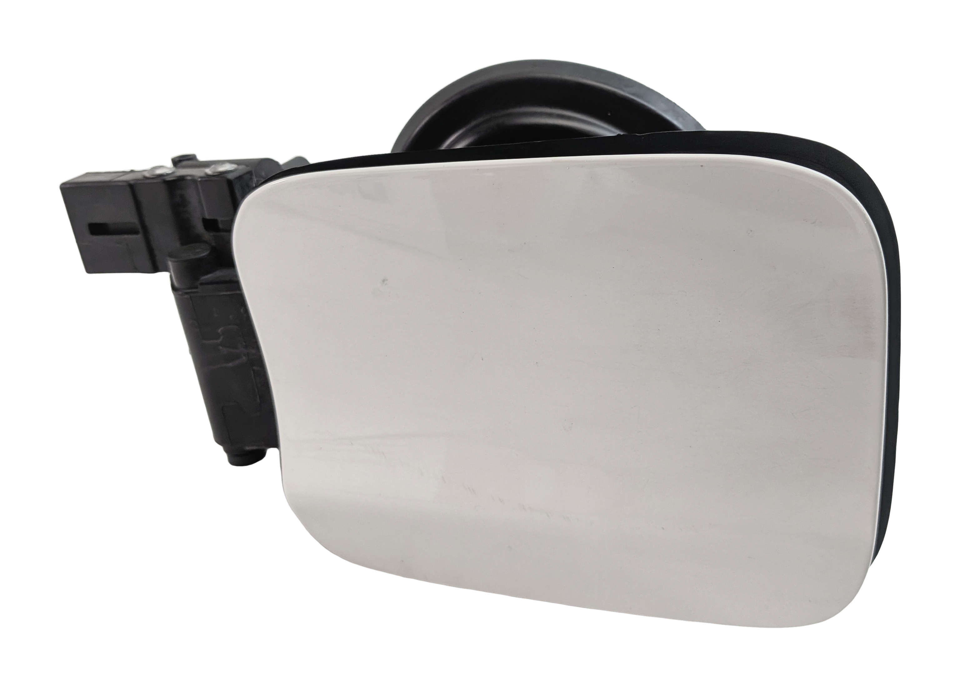 2013-2015 BMW X1 (E84) FUEL TANK DOOR LID COVER TRIM w/ HOUSING (White) — exact item pictured