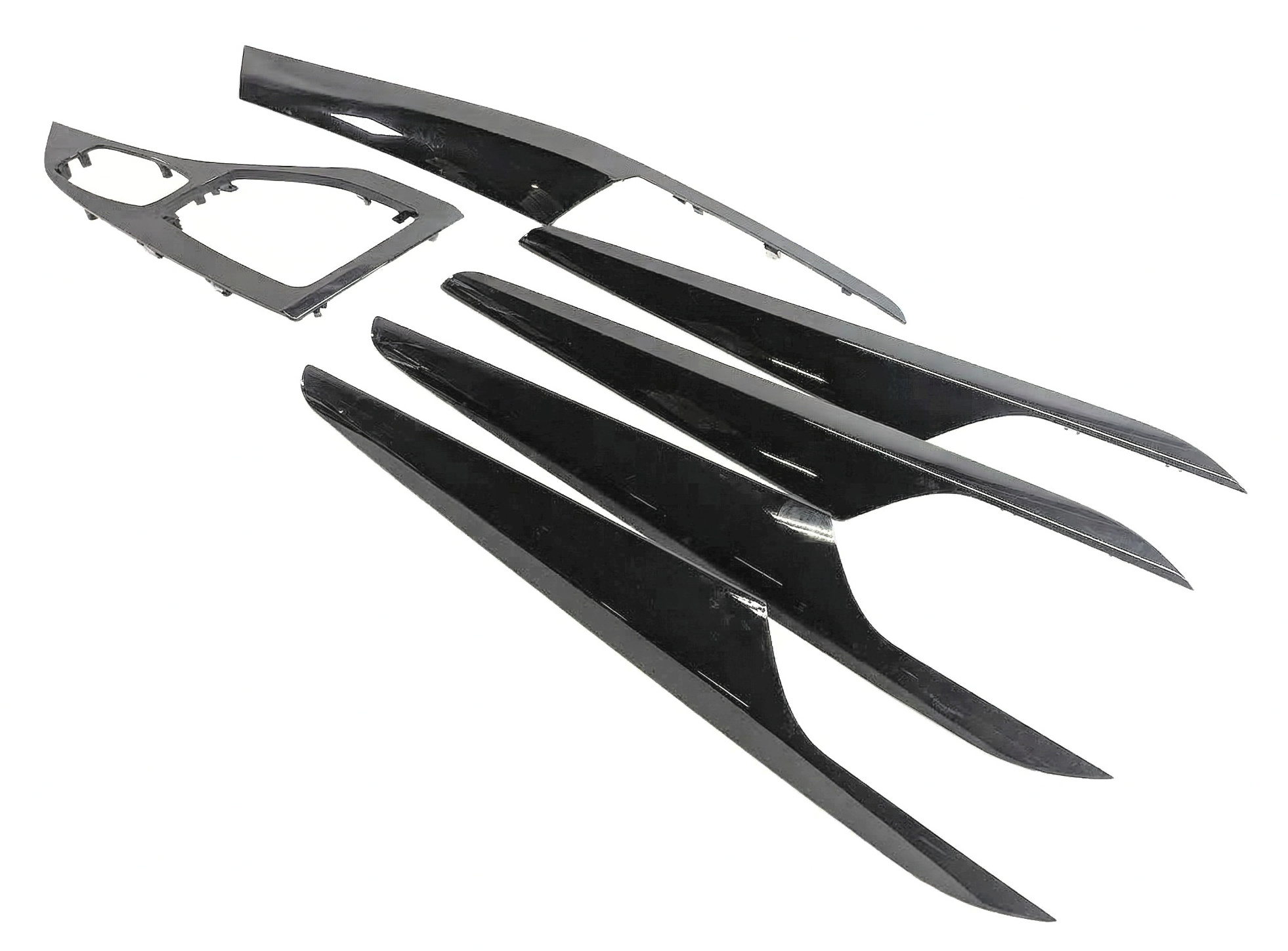 2014 BMW X1 (E84) INTERIOR FRONT DASH CENTER CONSOLE DOOR TRIM SET/6 (Black) — exact item pictured