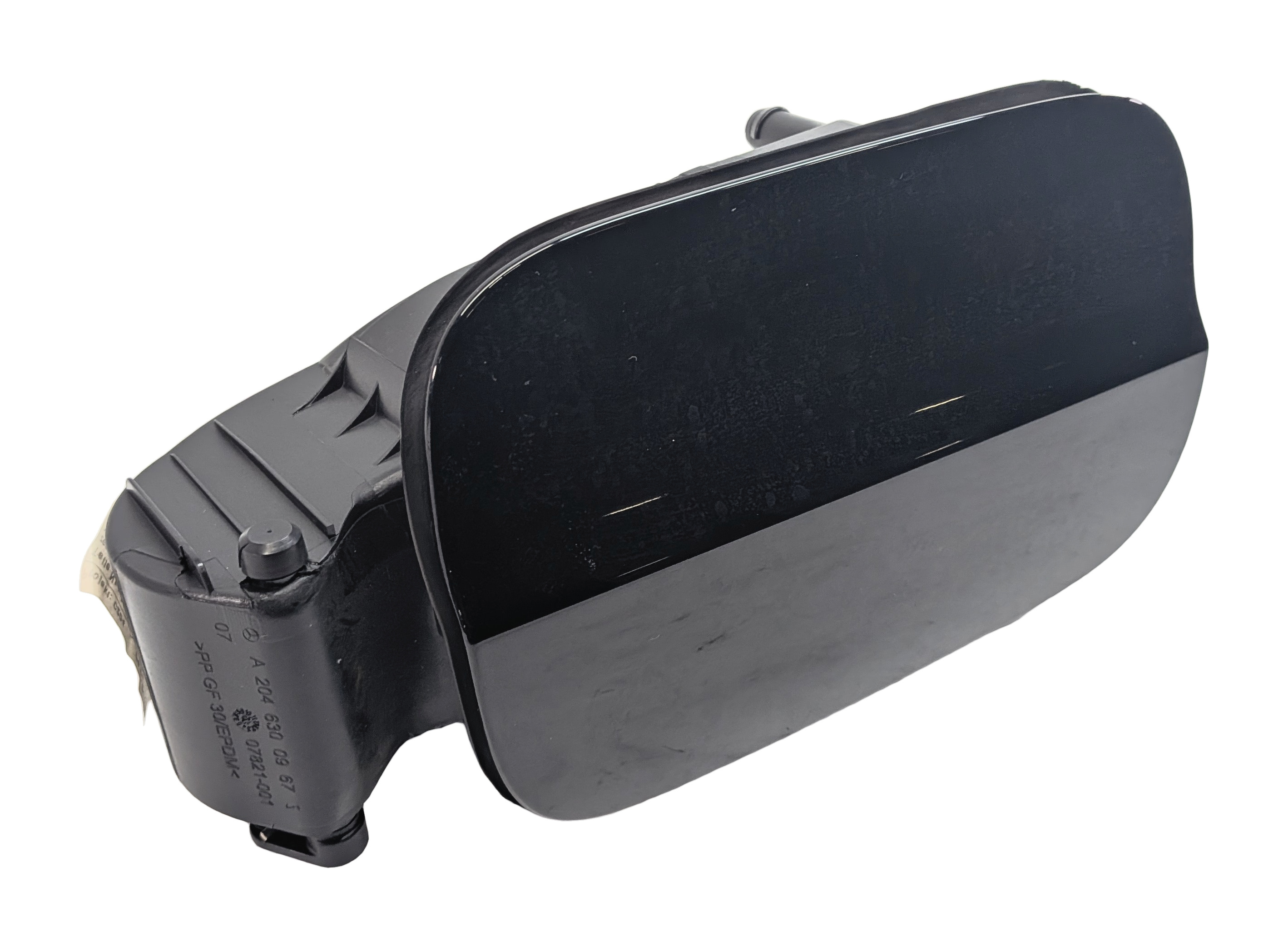 12-15 MERCEDES C CLASS C204 COUPE FUEL TANK FILL DOOR COVER w/HOUSING  (Black) — exact item pictured