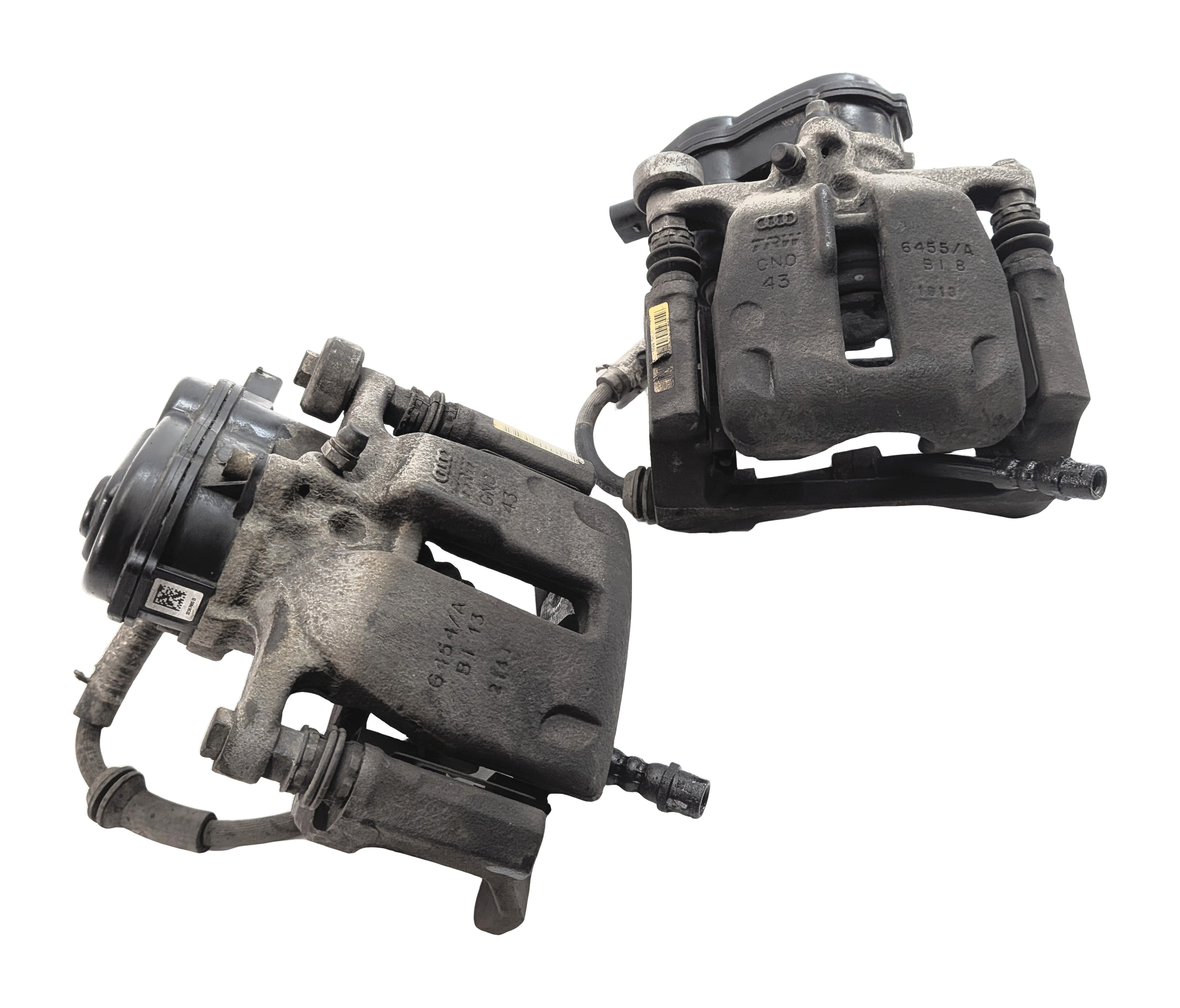 13-17 AUDI Q5 (B8 8R) REAR LEFT RIGHT BRAKE CALIPER ACTUATOR SET (12.99" ROTOR) — exact item pictured