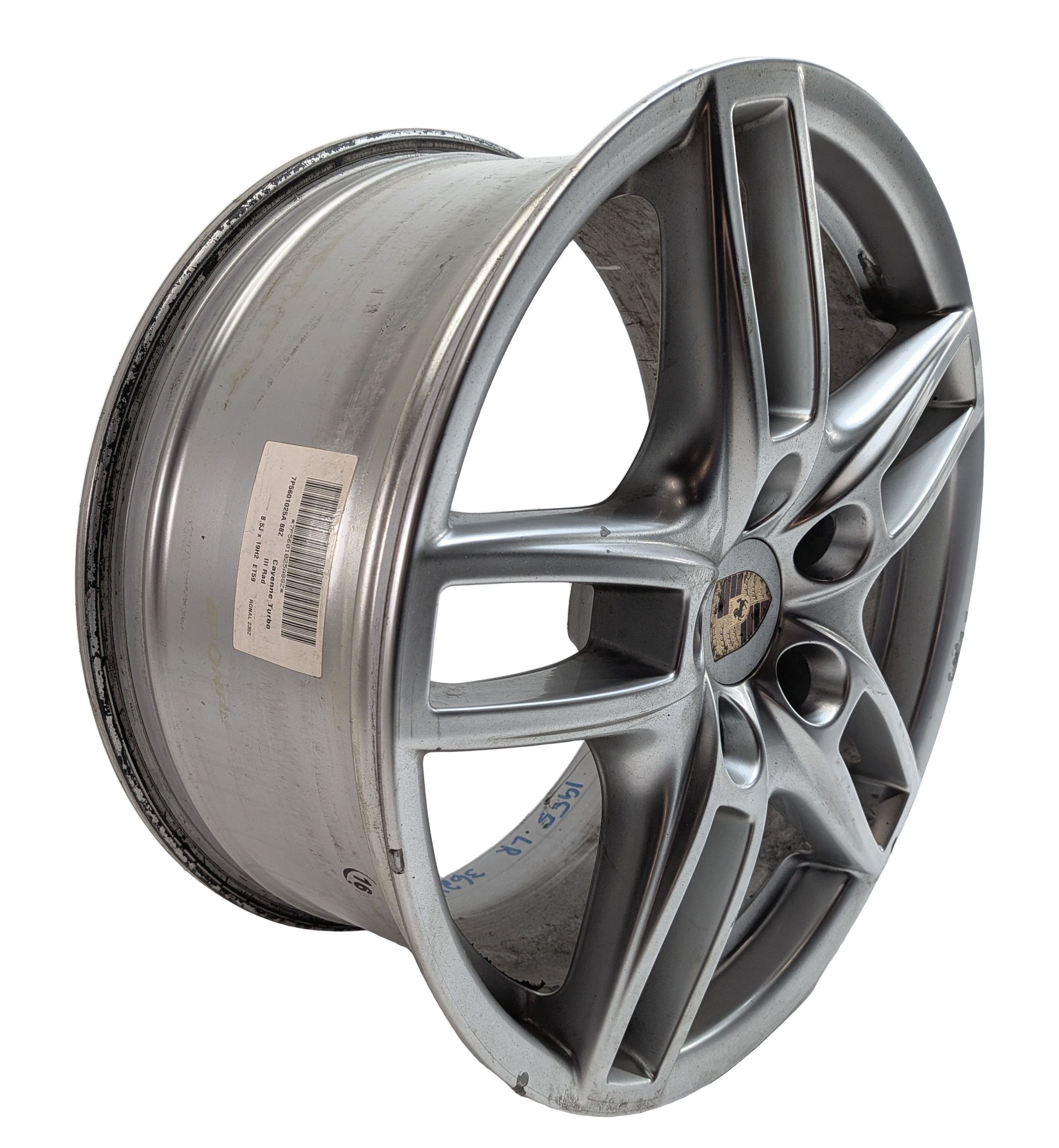 2011-2018 PORSCHE CAYENNE (958) 19x8.5 ALUMINUM ALLOY 5 DOUBLE SPOKE WHEEL RIM — exact item pictured