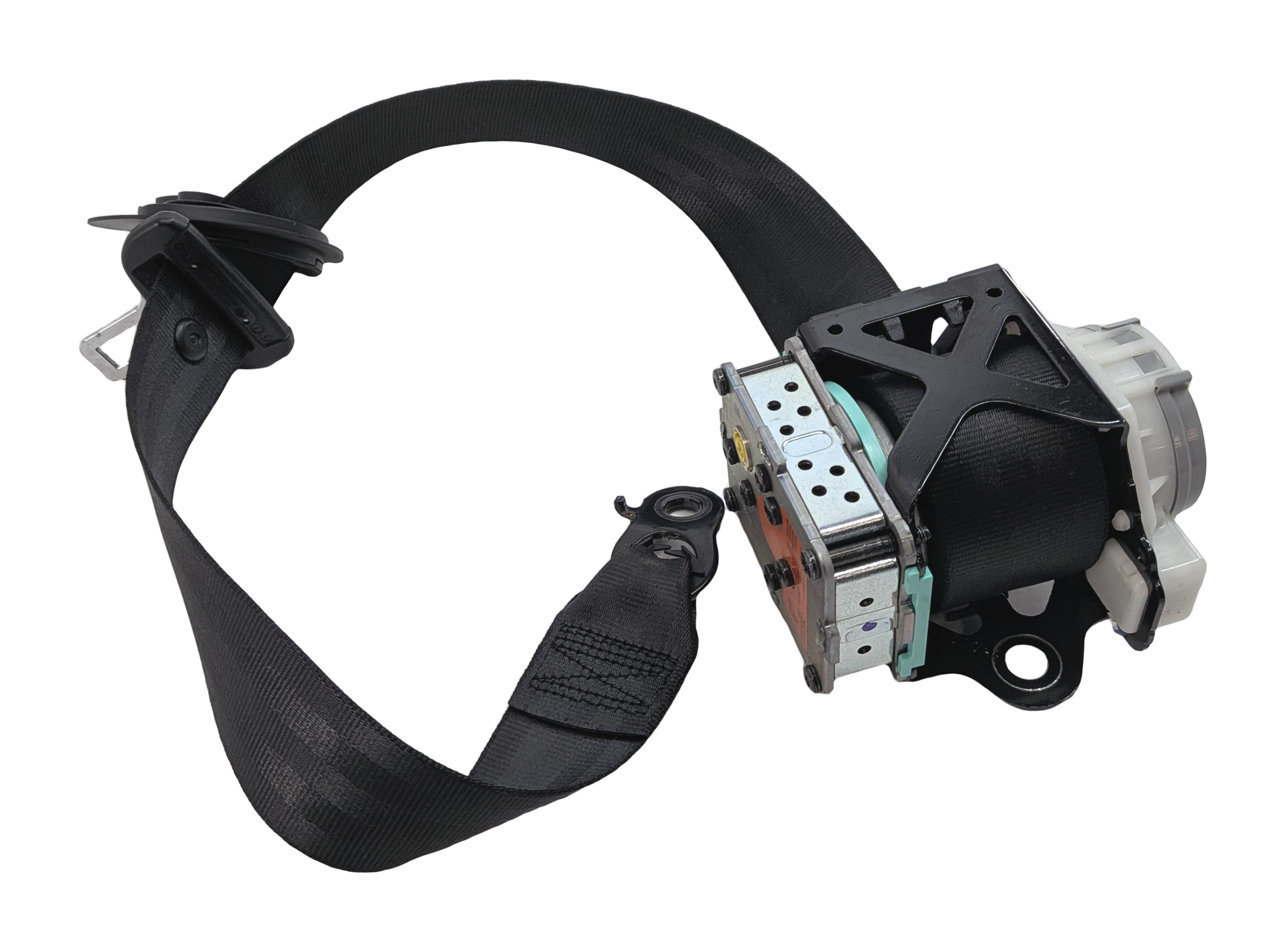 2014 PORSCHE CAYENNE (958) REAR LEFT SEAT SEATBELT RETRACTOR w/ PRETENSIONER — exact item pictured