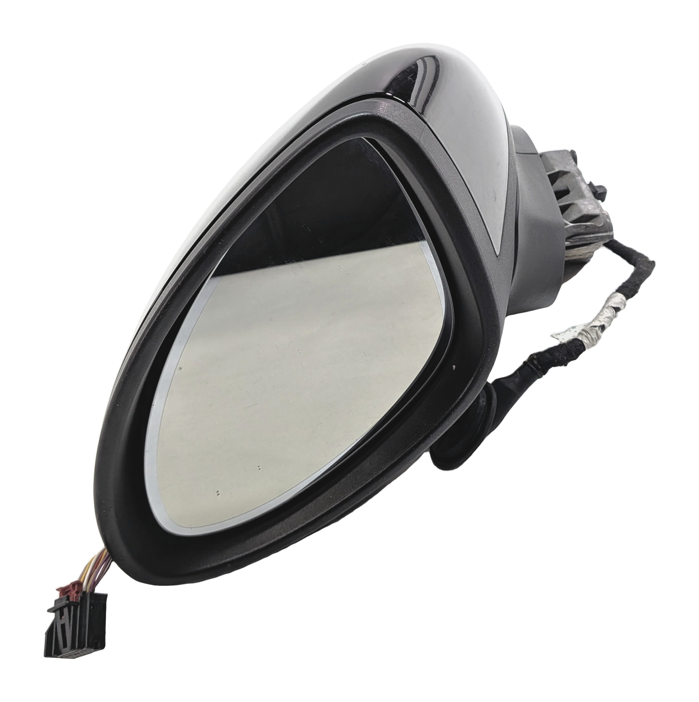 11-14 PORSCHE CAYENNE (958) LEFT PFOLD AUTODIM BLIND SPOT DOOR MIRROR (Black) — exact item pictured