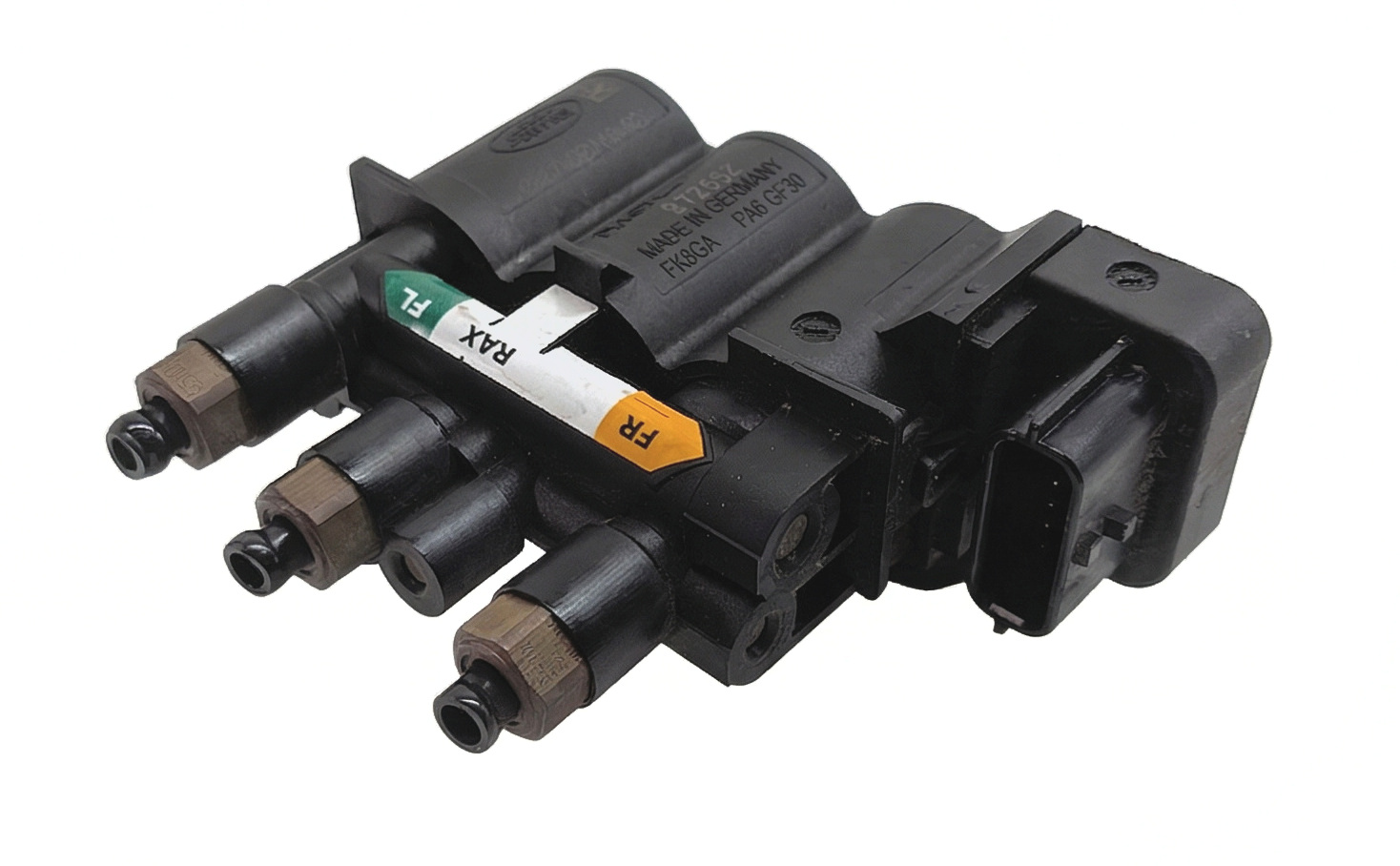 2015 RANGE ROVER SPORT (L494) FRONT AIR SUSPENSION VALVE BLOCK SOLENOID MANIFOLD — exact item pictured