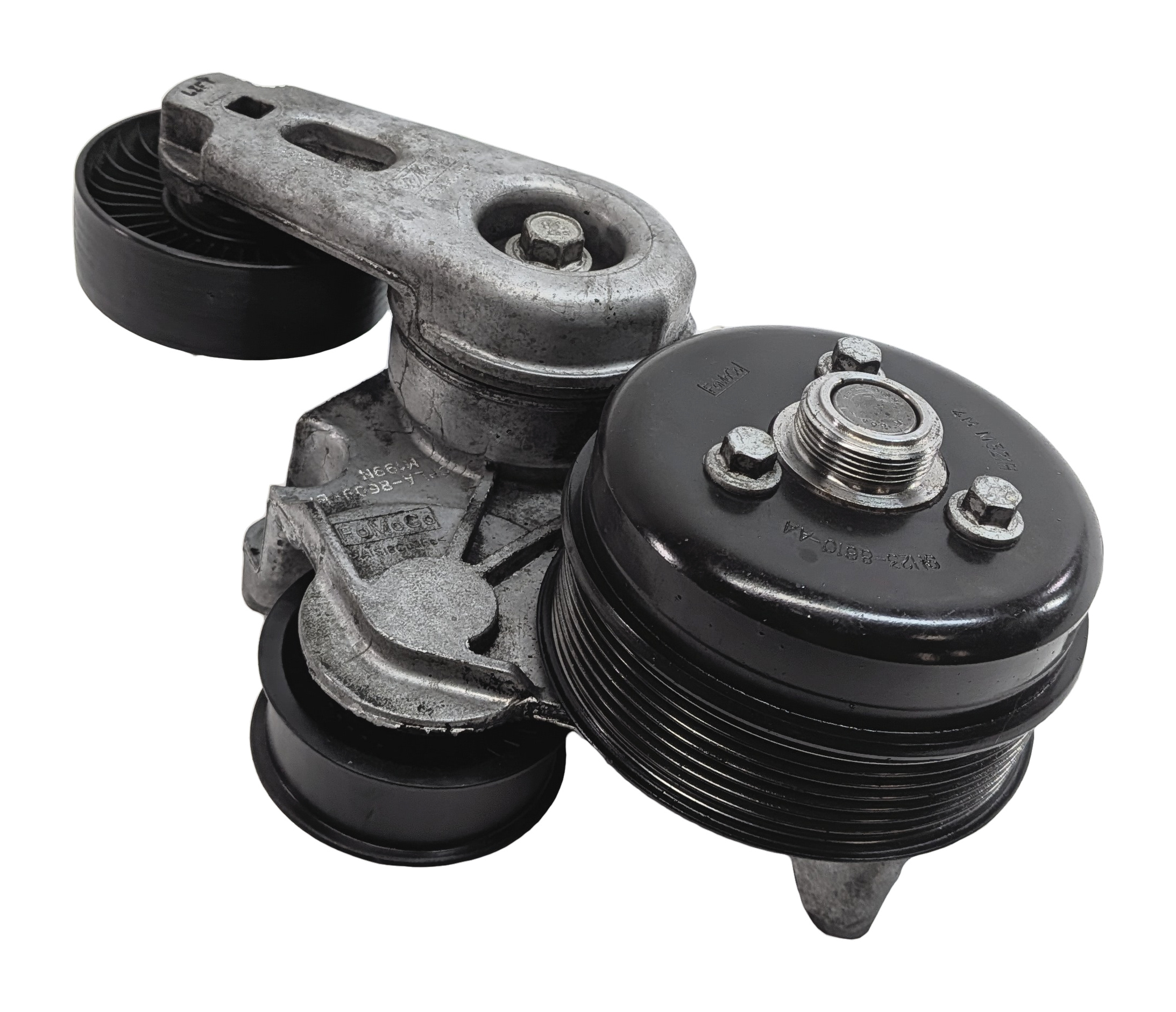 2015 RANGE ROVER SPORT (L494) 3.0L ENGINE ACCESSORY BELT TENSIONER w/PULLEYS — exact item pictured