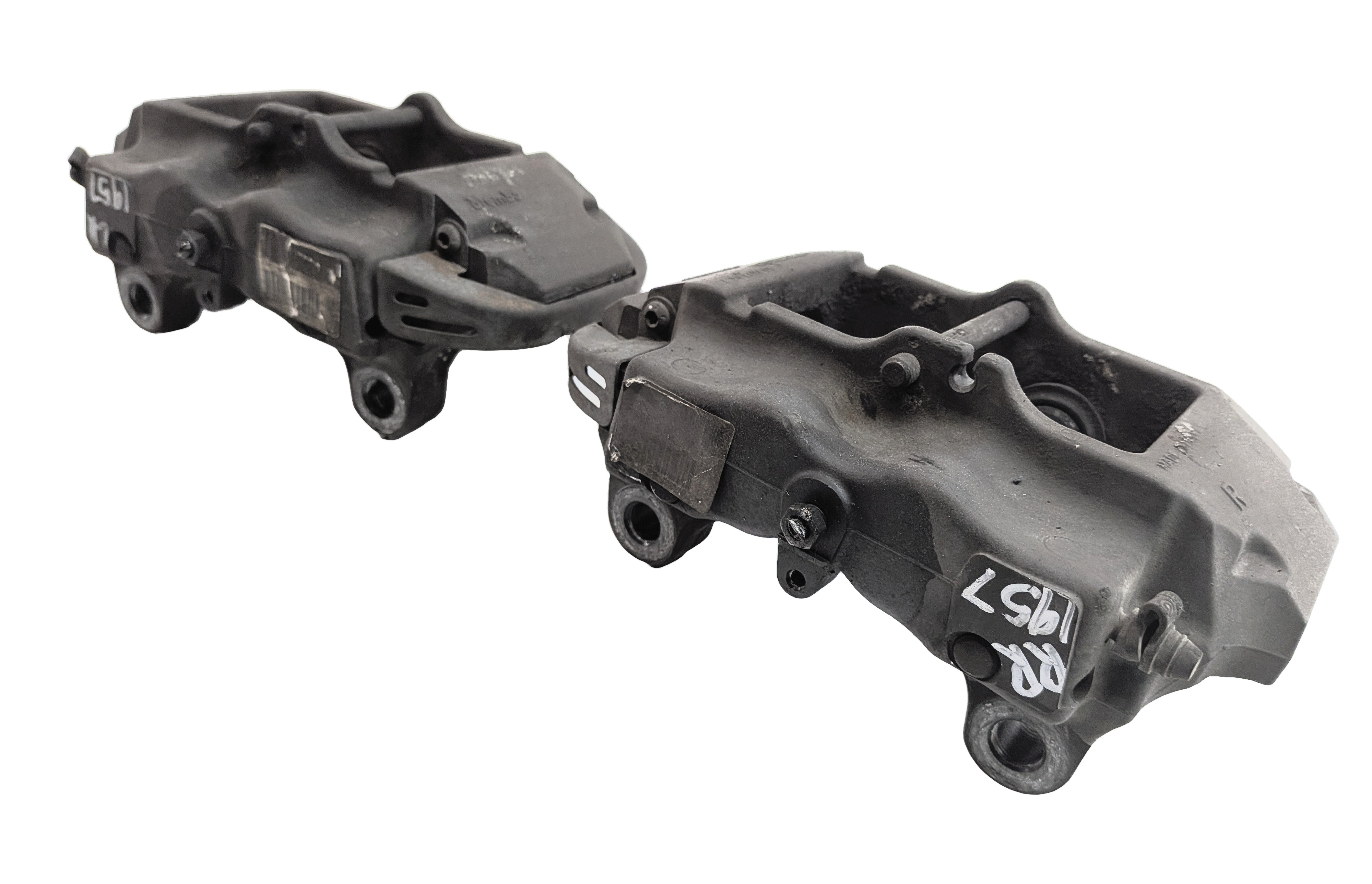 04-15 VW TOUAREG AUDI Q7 4L REAR LEFT & RIGHT ABS DISC BRAKE CALIPER SET2 BREMBO — exact item pictured