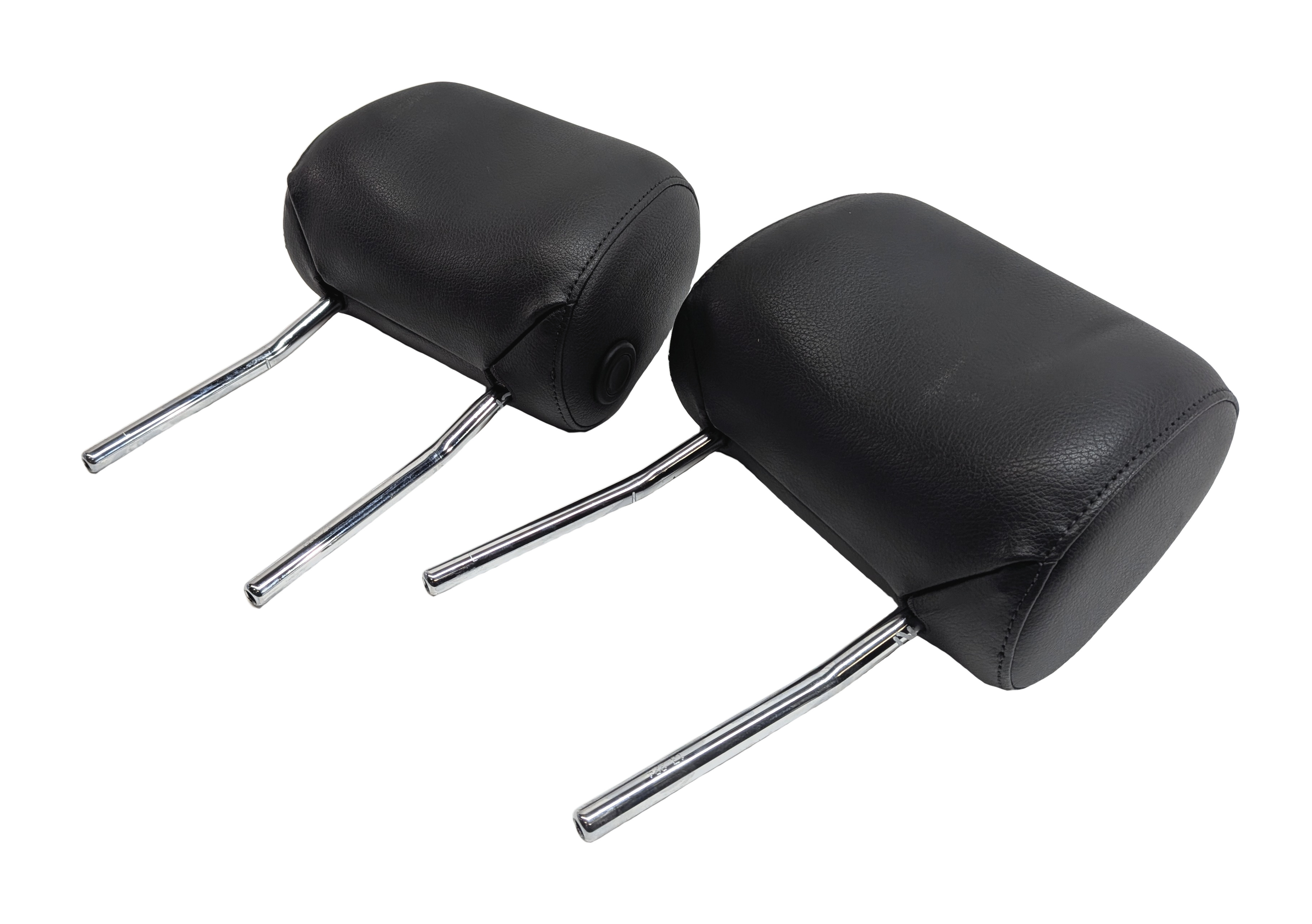 08-15 AUDI A3 A6 Q7 S6 (8P C7 4L) FRONT LEFT & RIGHT SEAT HEADREST SET-2 (Black) — exact item pictured