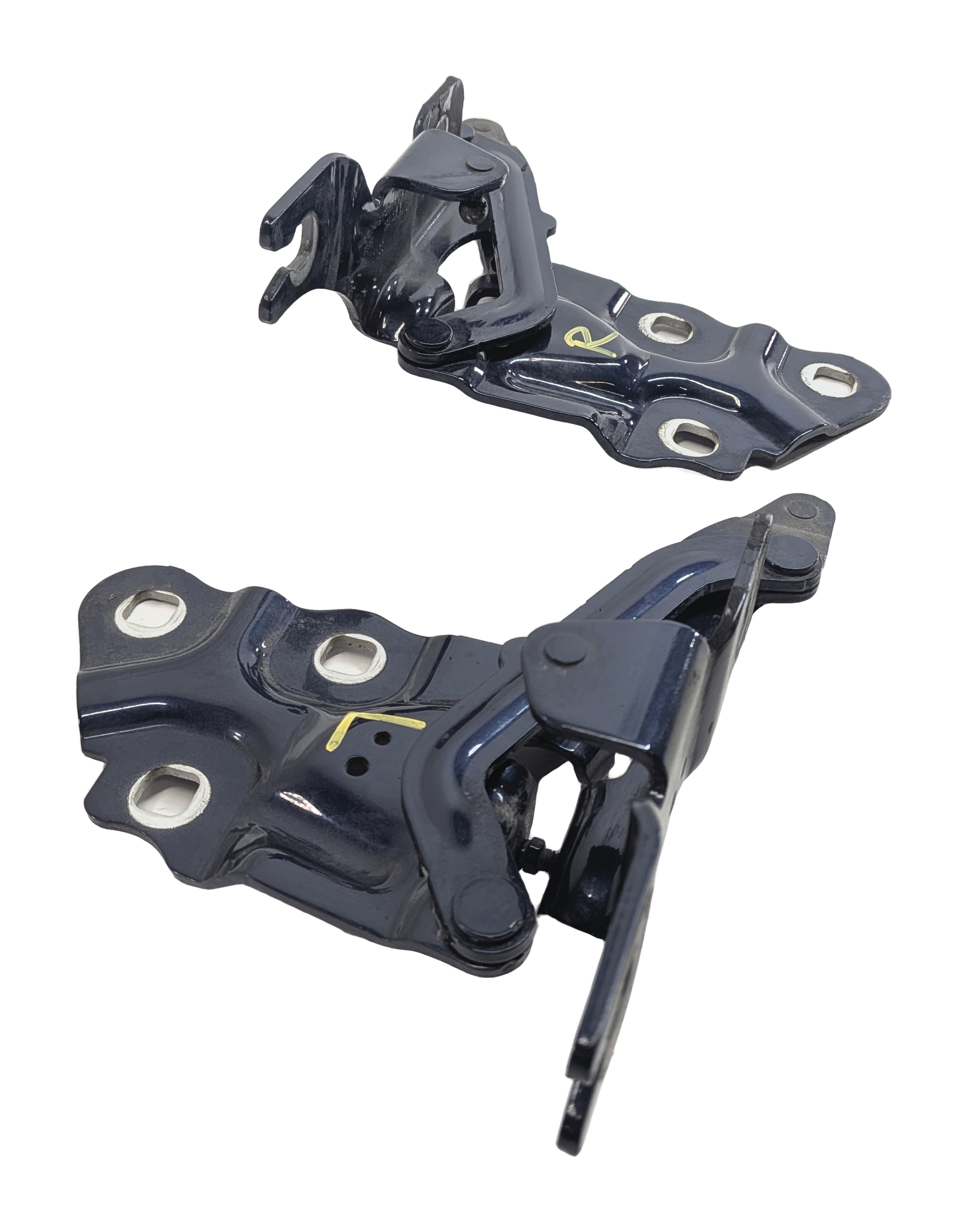 2011-2018 BMW X3 X4 (F25 F26) FRONT LEFT & RIGHT HOOD HINGE SET 2 (Blue) — exact item pictured