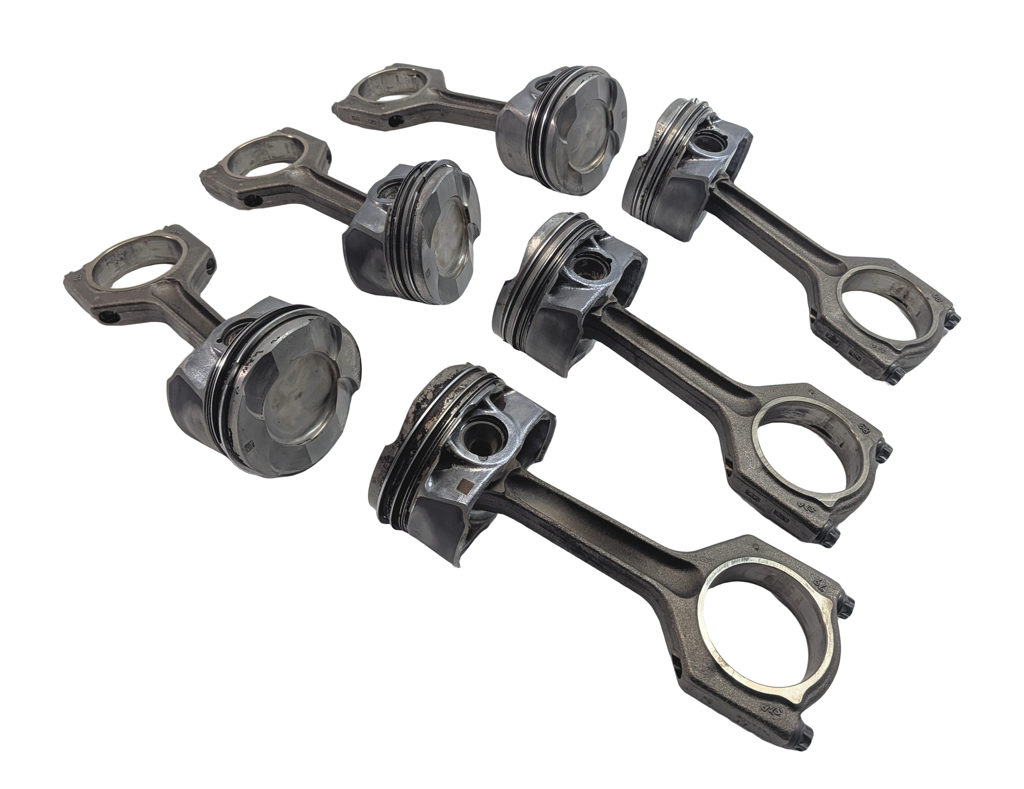 2010-2014 BMW 1/3/4/5/6/7/X1/X3/X5/X6 3.0L N55 TURBO ENGINE PISTON & ROD SET 6 — exact item pictured