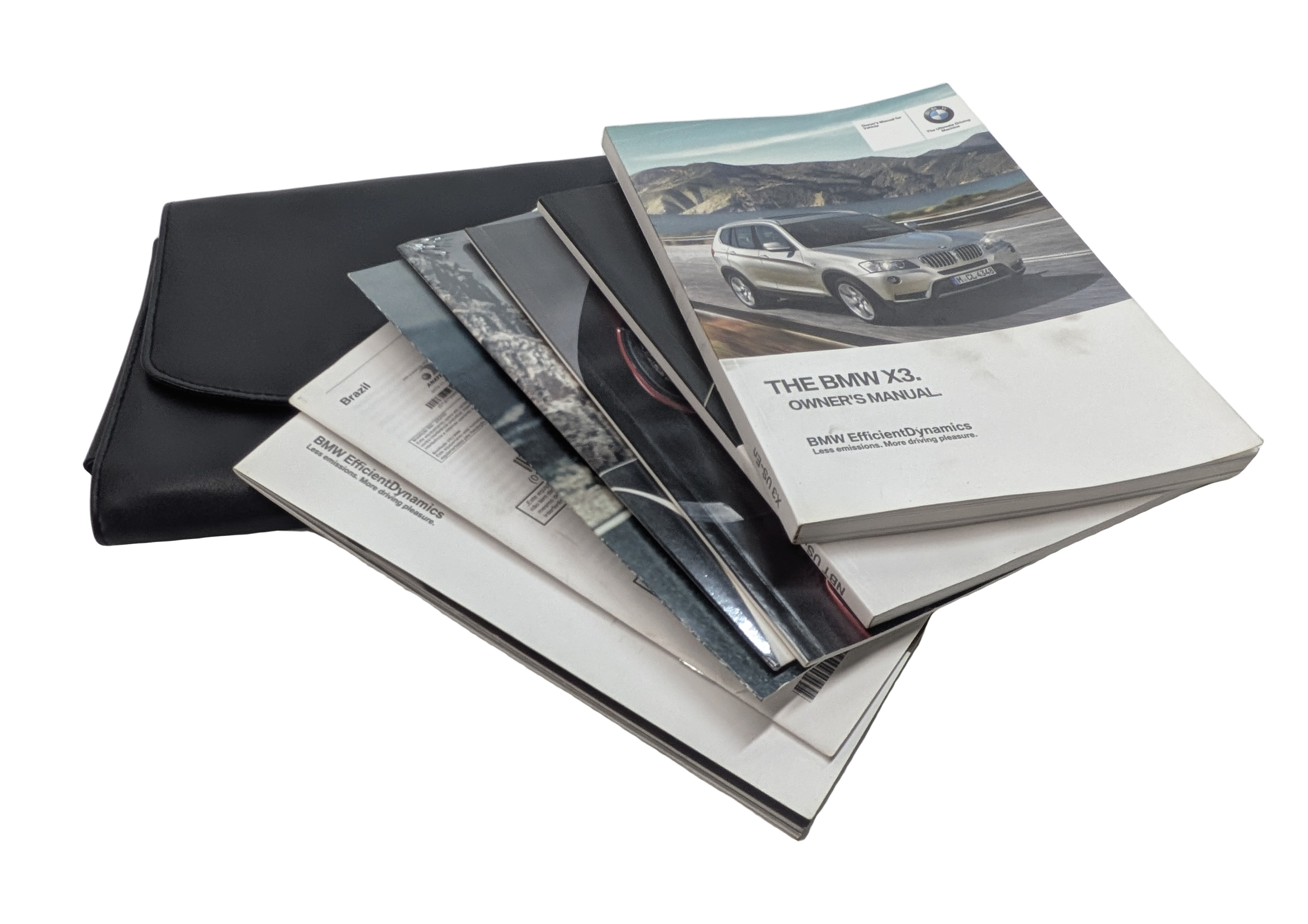 2014 BMW X3 (F25) 3.0L OWNER'S MANUAL BOOKLET SET/8 w/ LEATHER CASE — exact item pictured